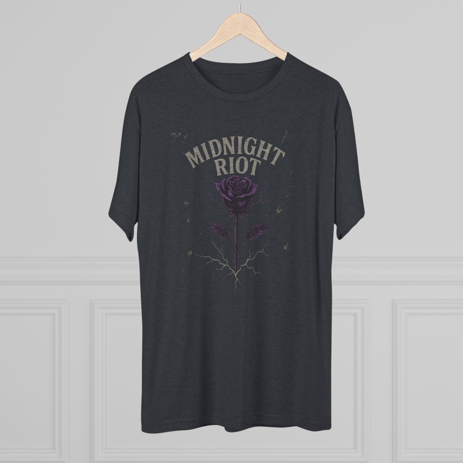 Midnight Riot Unisex Crew Tee, Casual Graphic Shirt, Music Festival Top, Gothic Style T-Shirt, Gift for Alternative Fashion