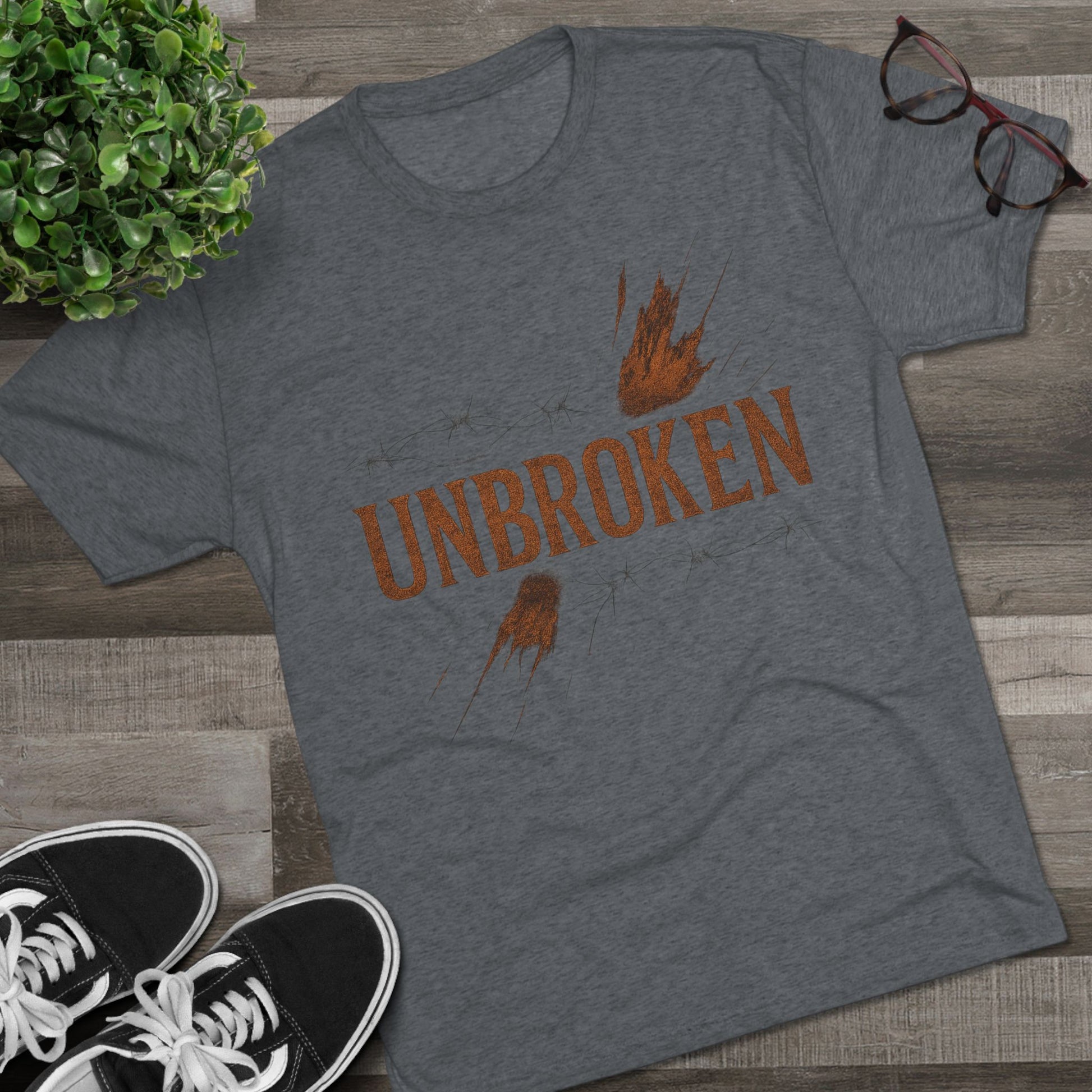 Unbroken Unisex Tri-Blend Crew Tee - 'Unbroken' Inspirational Tee, Motivational Shirt for Fitness Lovers, Casual Wear, Gift for Encouragement