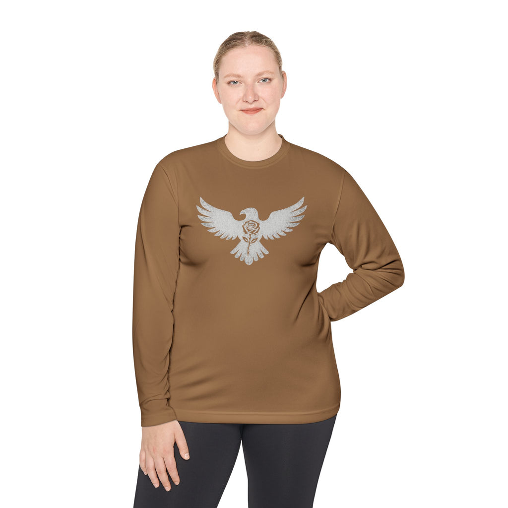 Break Free Empire Phoenix Rose Lightweight Long Sleeve Tee with Eagle Design | Perfect for Nature Lovers, Gifts, Casual Wear, Hiking, and Outdoor Activities