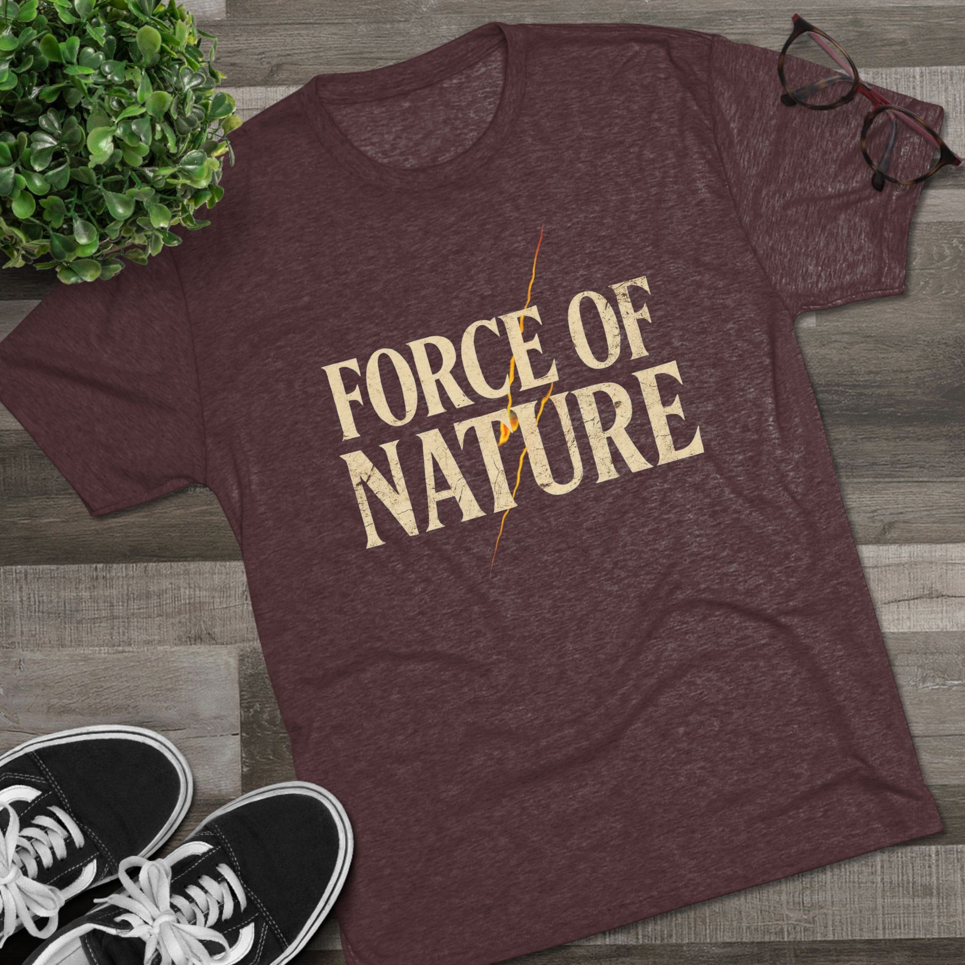 Force of Nature Lighting Bolt Unisex Crew Tee | Eco-Friendly Shirt, Nature Lover Gift, Casual Tee, Outdoor Adventure Wear, Inspirational Apparel
