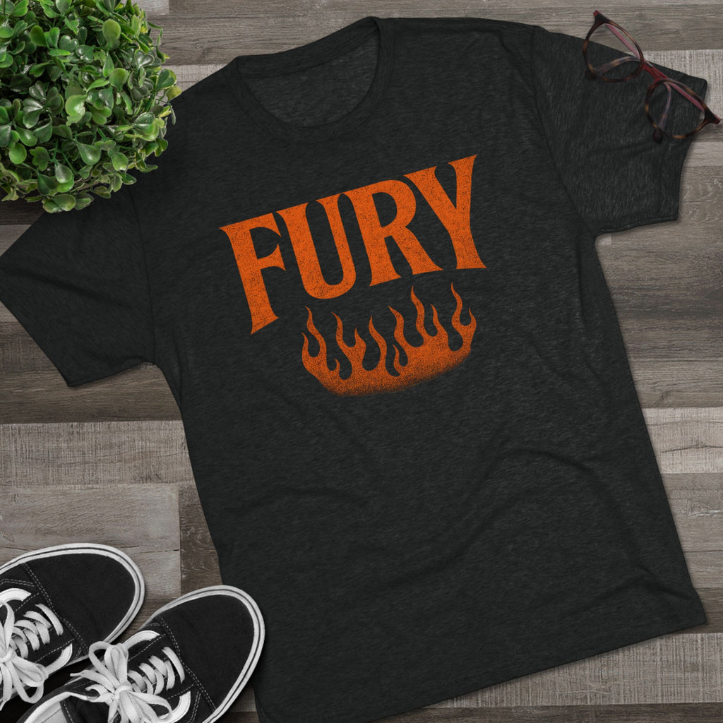 Fury Unisex Tri-Blend Crew Tee, Graphic Tee, Casual Wear, Gift for Him, T-Shirt for Friends, Summer Style, Everyday Comfort