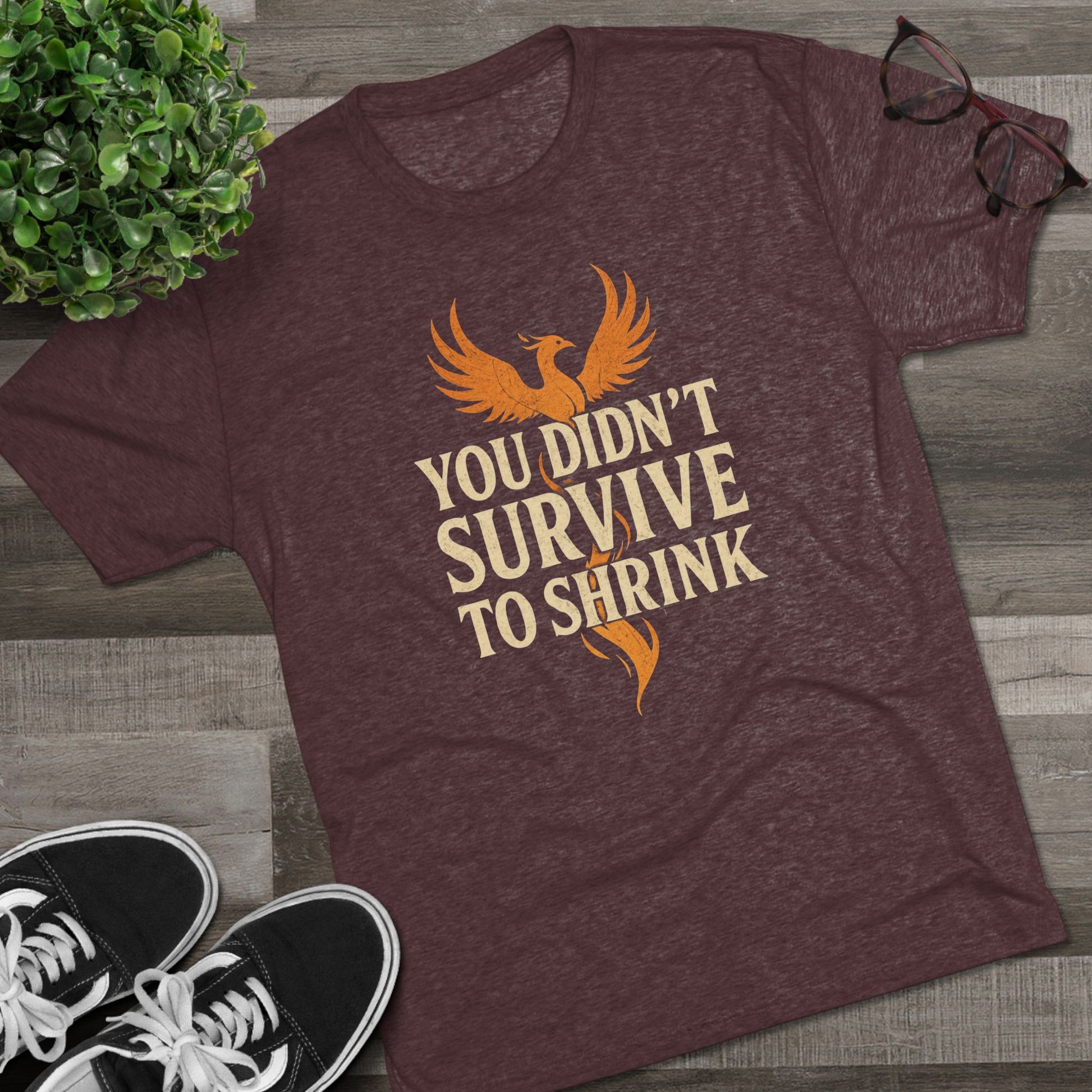 You Didn't Survive to Shrink Phoenix Motivational Crew Tee - Unisex Inspirational T-Shirt, Gift for Friends, Fitness Lovers, Empowerment Apparel, Birthday Gift, [...]