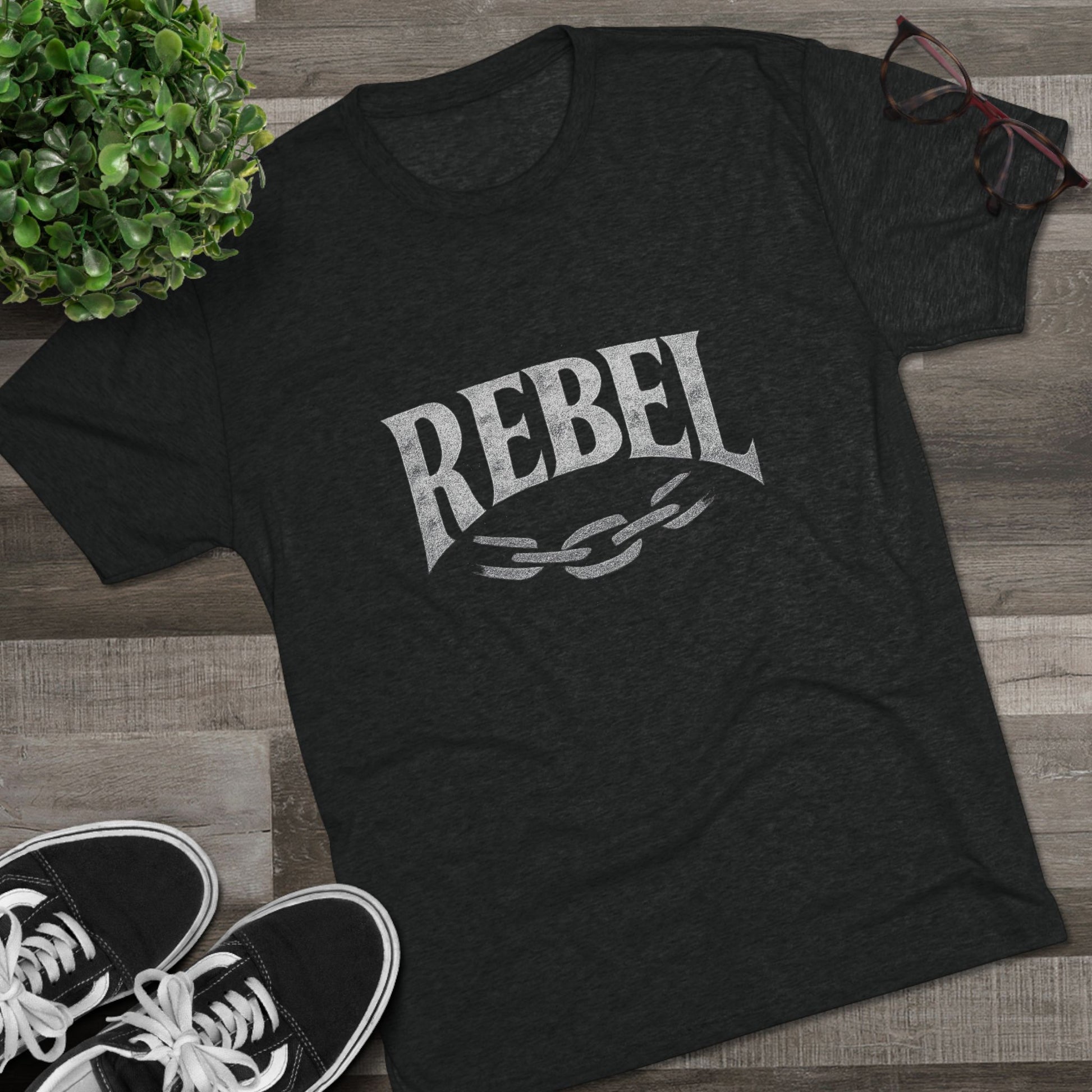 Rebel UnisexUnisex Tee Tri-Blend Printed Tee Shirt, Vintage Style Shirt, Graphic Tee for Men and Women, Casual Wear, Gift for Music Lovers, Statement Shirt