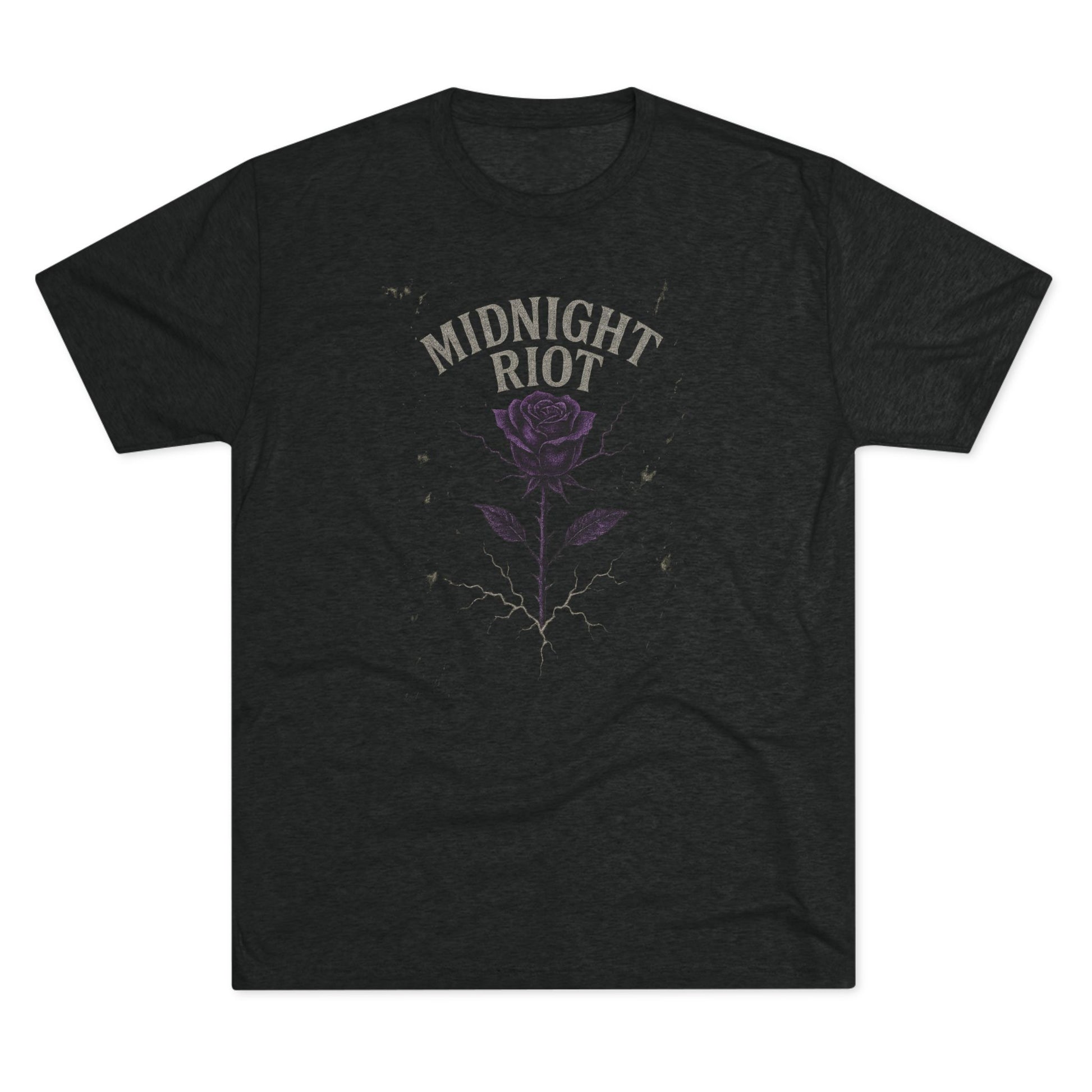 Midnight Riot Unisex Crew Tee, Casual Graphic Shirt, Music Festival Top, Gothic Style T-Shirt, Gift for Alternative Fashion