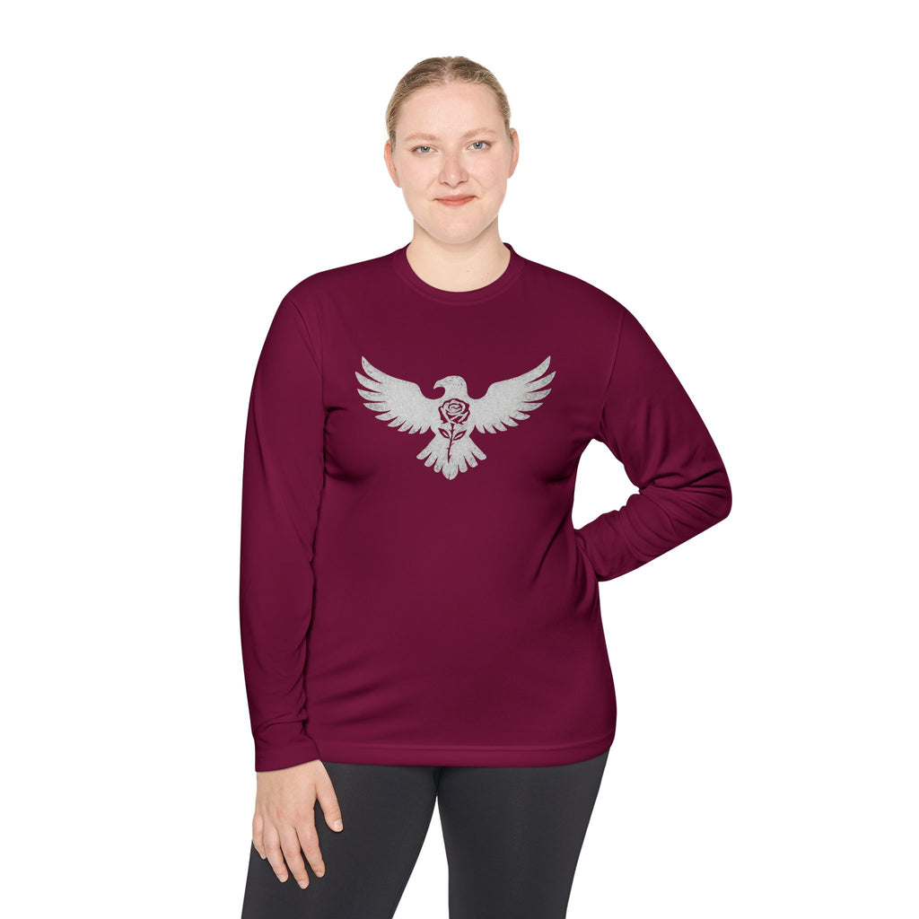 Break Free Empire Phoenix Rose Lightweight Long Sleeve Tee with Eagle Design | Perfect for Nature Lovers, Gifts, Casual Wear, Hiking, and Outdoor Activities