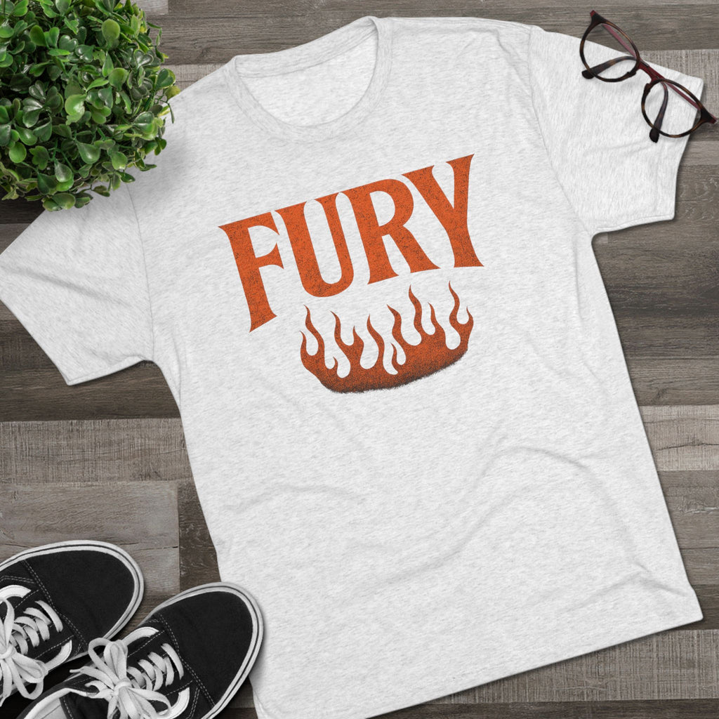 Fury Unisex Tri-Blend Crew Tee, Graphic Tee, Casual Wear, Gift for Him, T-Shirt for Friends, Summer Style, Everyday Comfort