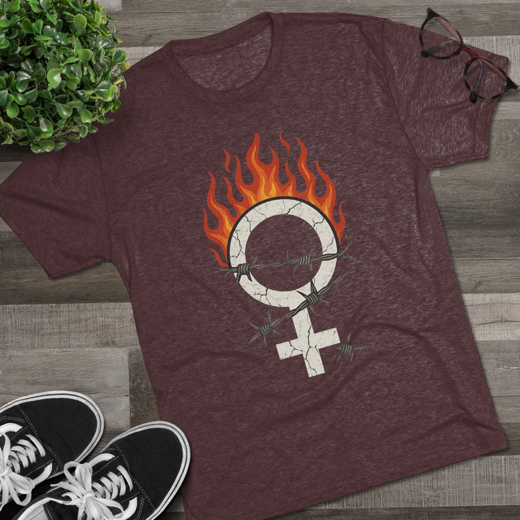Unleashed Power Women’s Empowerment Graphic Tee – Grunge UNISEX Rebel Aesthetic Bold Feminist Flame Crew Tee, Unisex Shirt, Gender Equality Apparel, Women's Empowerment Gift, Statement T-Shirt, Activism Fashion