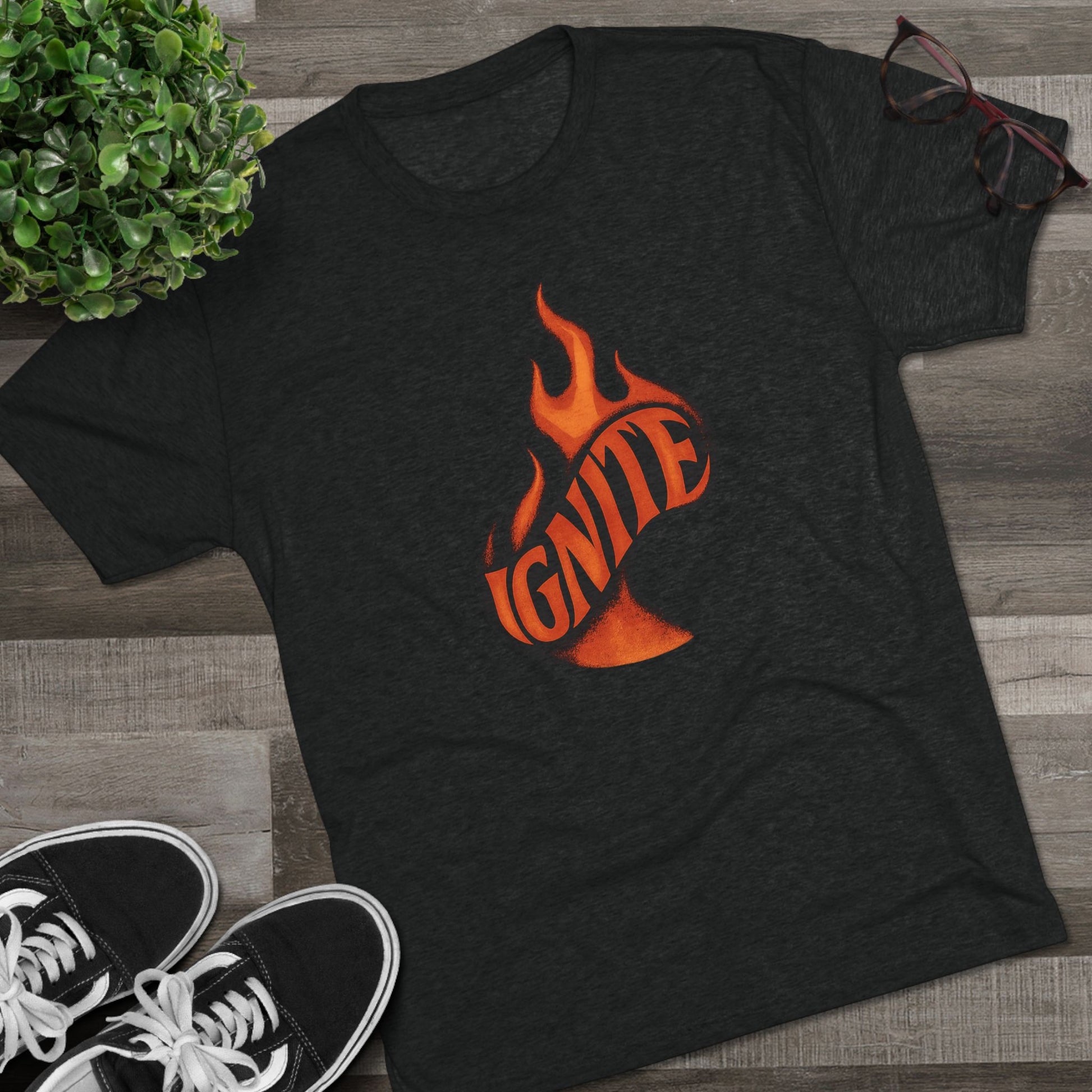 Ignite Unisex Tri-Blend Crew Tee | Casual Streetwear, Gift for Fire Lovers, Motivational T-Shirt, Festival Outfit, Unique Graphic Tee