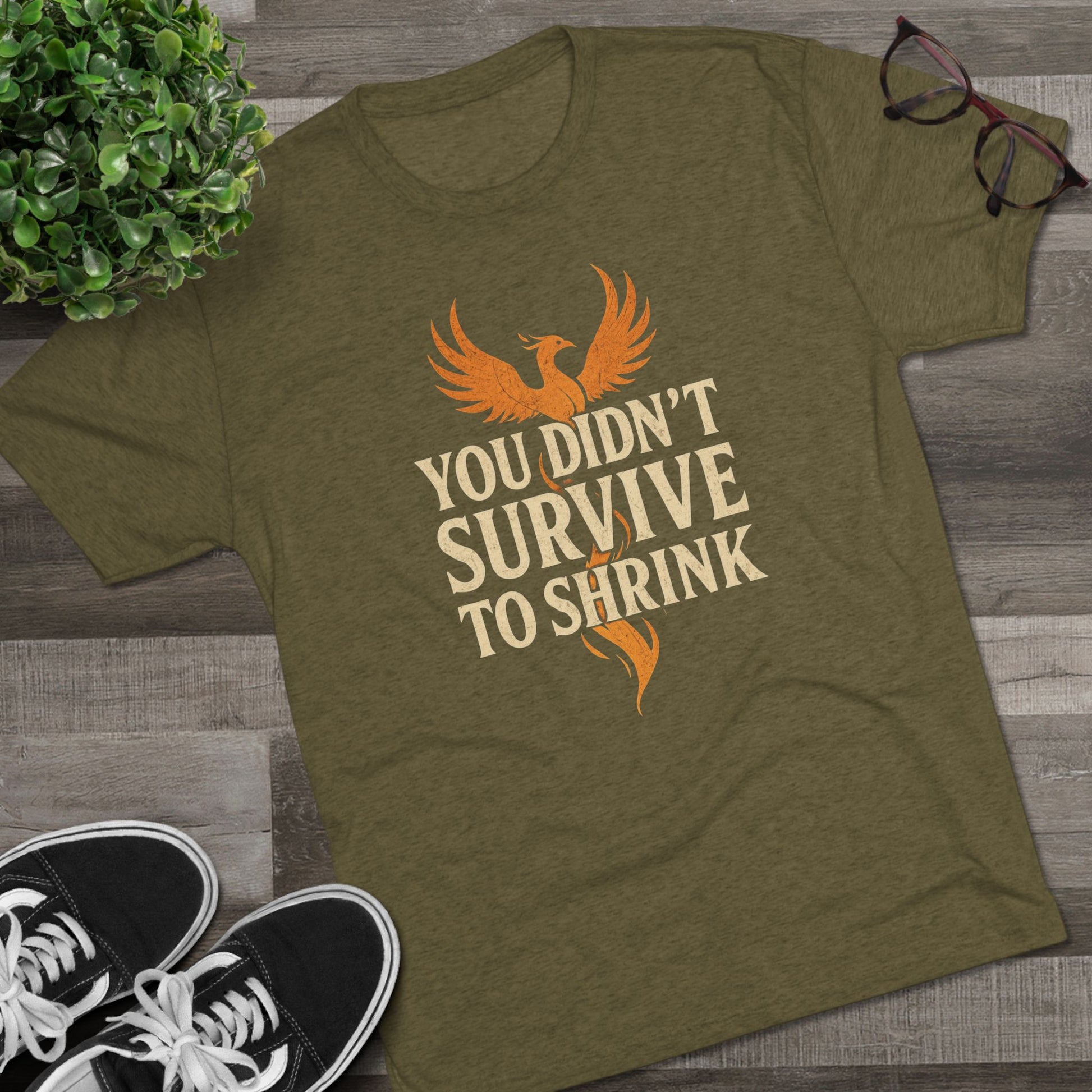 You Didn't Survive to Shrink Phoenix Motivational Crew Tee - Unisex Inspirational T-Shirt, Gift for Friends, Fitness Lovers, Empowerment Apparel, Birthday Gift, [...]