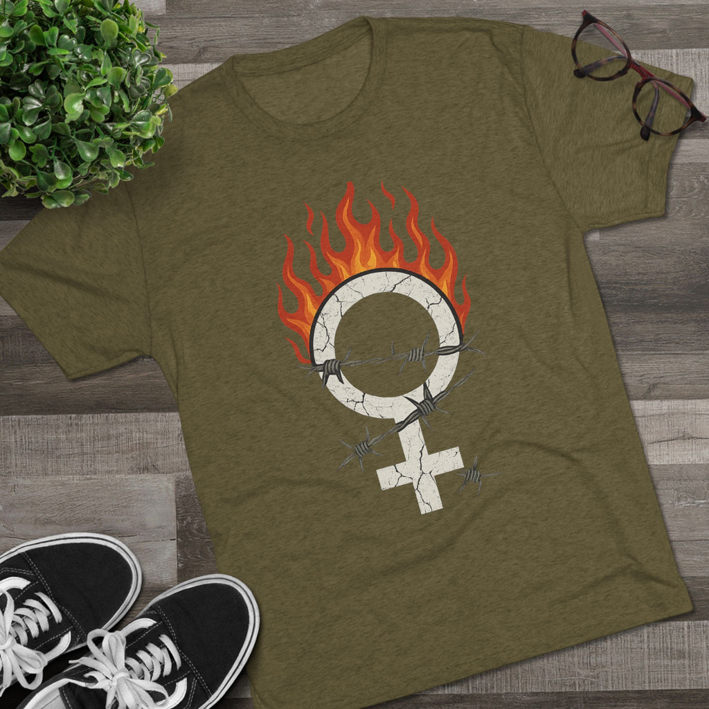 Unleashed Power Women’s Empowerment Graphic Tee – Grunge UNISEX Rebel Aesthetic Bold Feminist Flame Crew Tee, Unisex Shirt, Gender Equality Apparel, Women's Empowerment Gift, Statement T-Shirt, Activism Fashion