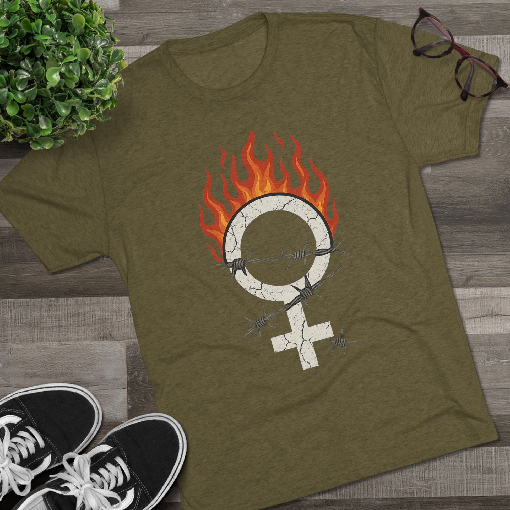 Unleashed Power Women’s Empowerment Graphic Tee – Grunge UNISEX Rebel Aesthetic Bold Feminist Flame Crew Tee, Unisex Shirt, Gender Equality Apparel, Women's Empowerment Gift, Statement T-Shirt, Activism Fashion