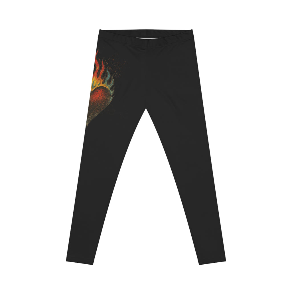 Heartburned Stretchy Leggings, Yoga Pants, Activewear, Fitness Leggings, Casual Wear, Gift for Her