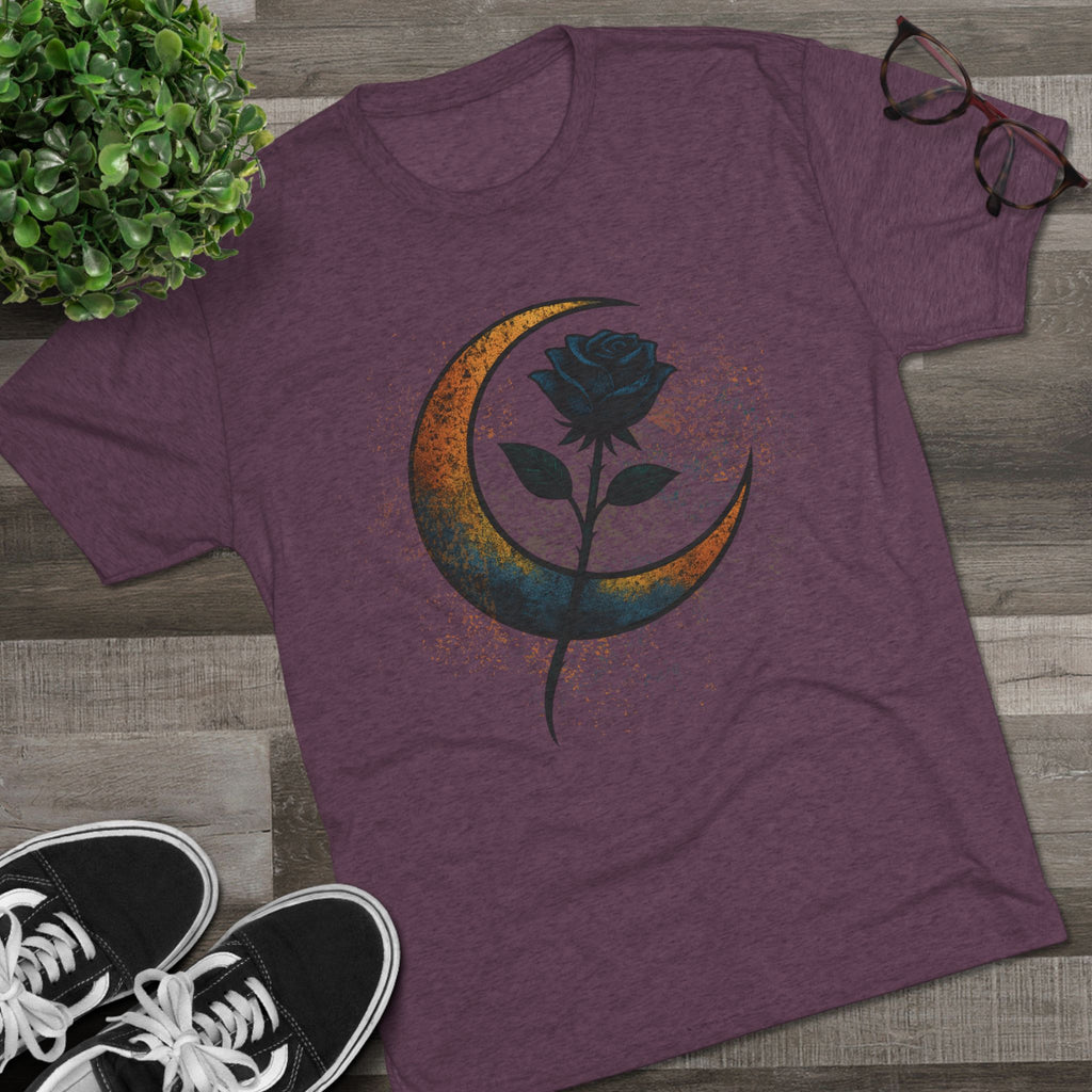 Moonlit Rebellion Unisex Tri-Blend Crew Tee Graphic Printed Tee Shirt