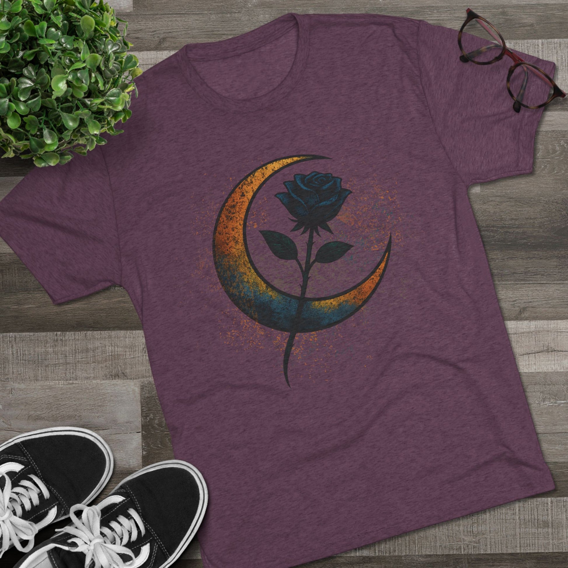 Moonlit Rebellion Unisex Tri-Blend Crew Tee Graphic Printed Tee Shirt