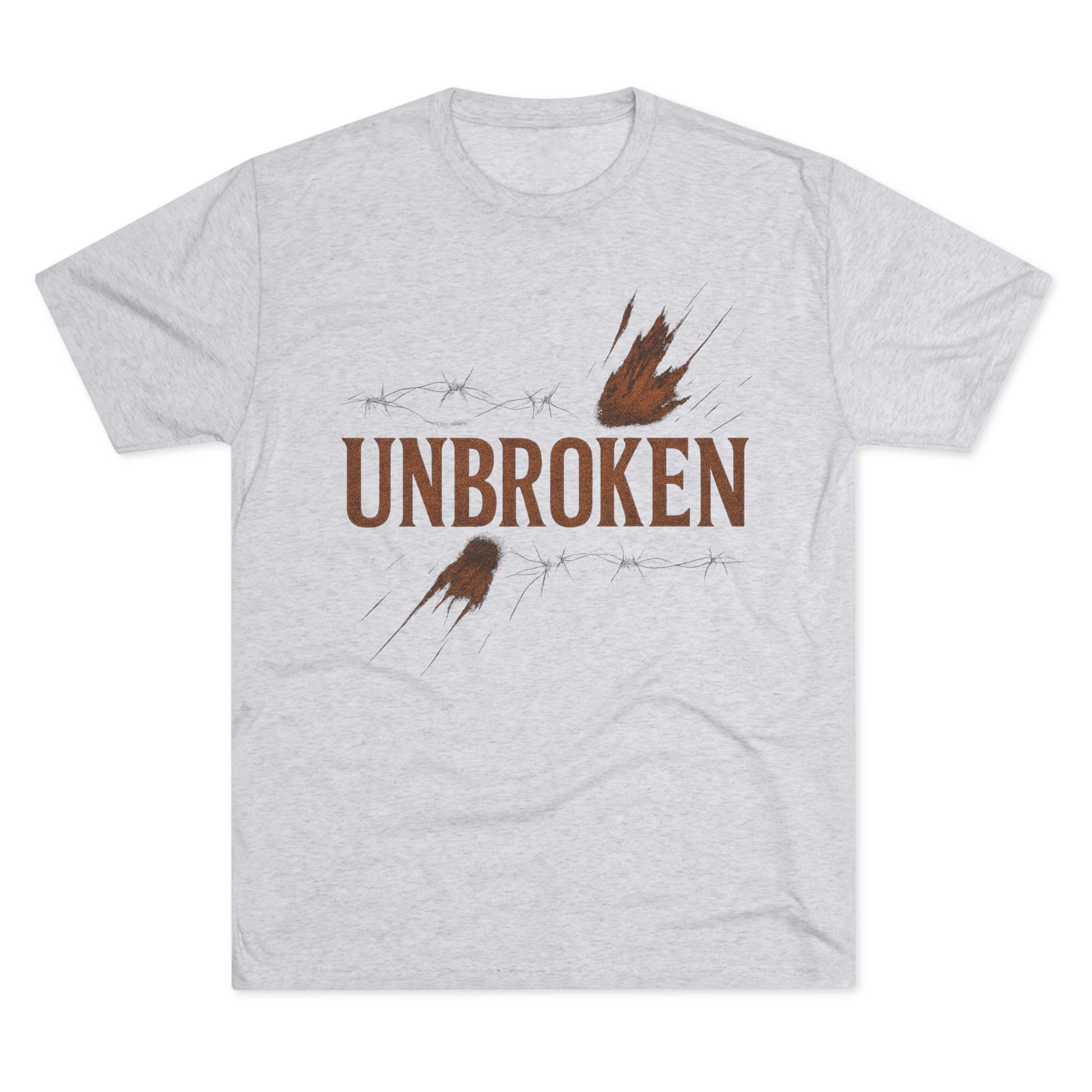 Unbroken Unisex Tri-Blend Crew Tee - 'Unbroken' Inspirational Tee, Motivational Shirt for Fitness Lovers, Casual Wear, Gift for Encouragement