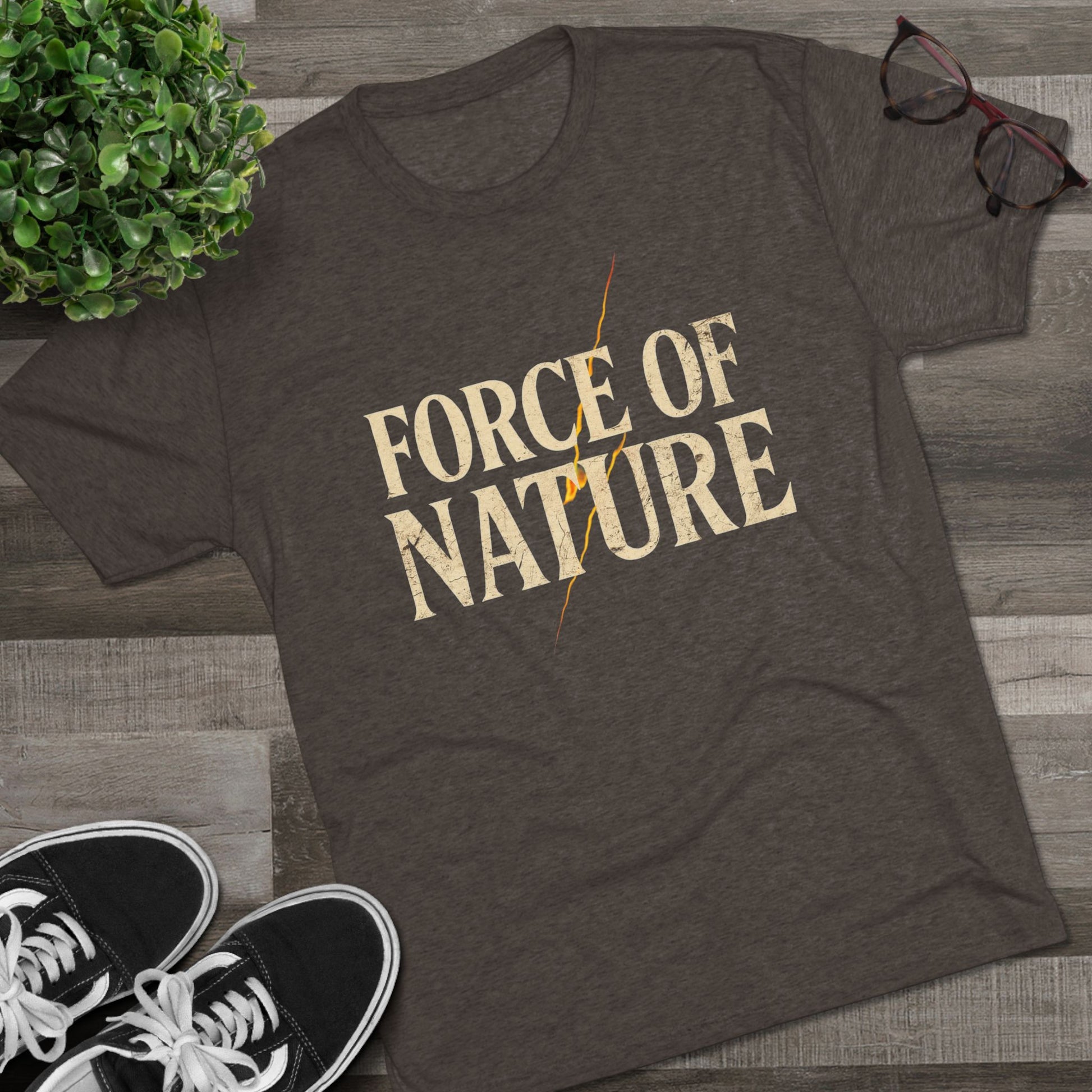 Force of Nature Lighting Bolt Unisex Crew Tee | Eco-Friendly Shirt, Nature Lover Gift, Casual Tee, Outdoor Adventure Wear, Inspirational Apparel