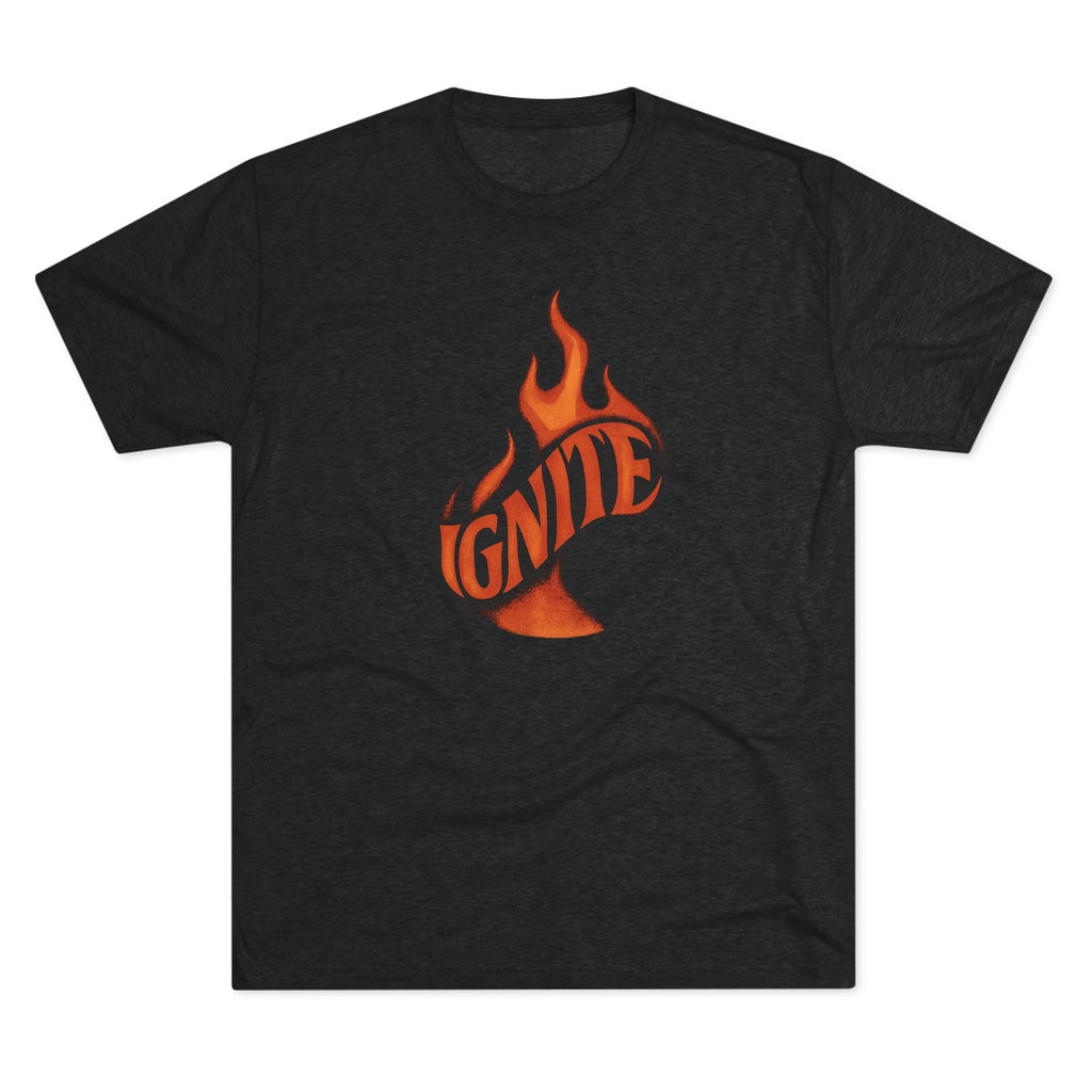 Ignite Unisex Tri-Blend Crew Tee | Casual Streetwear, Gift for Fire Lovers, Motivational T-Shirt, Festival Outfit, Unique Graphic Tee