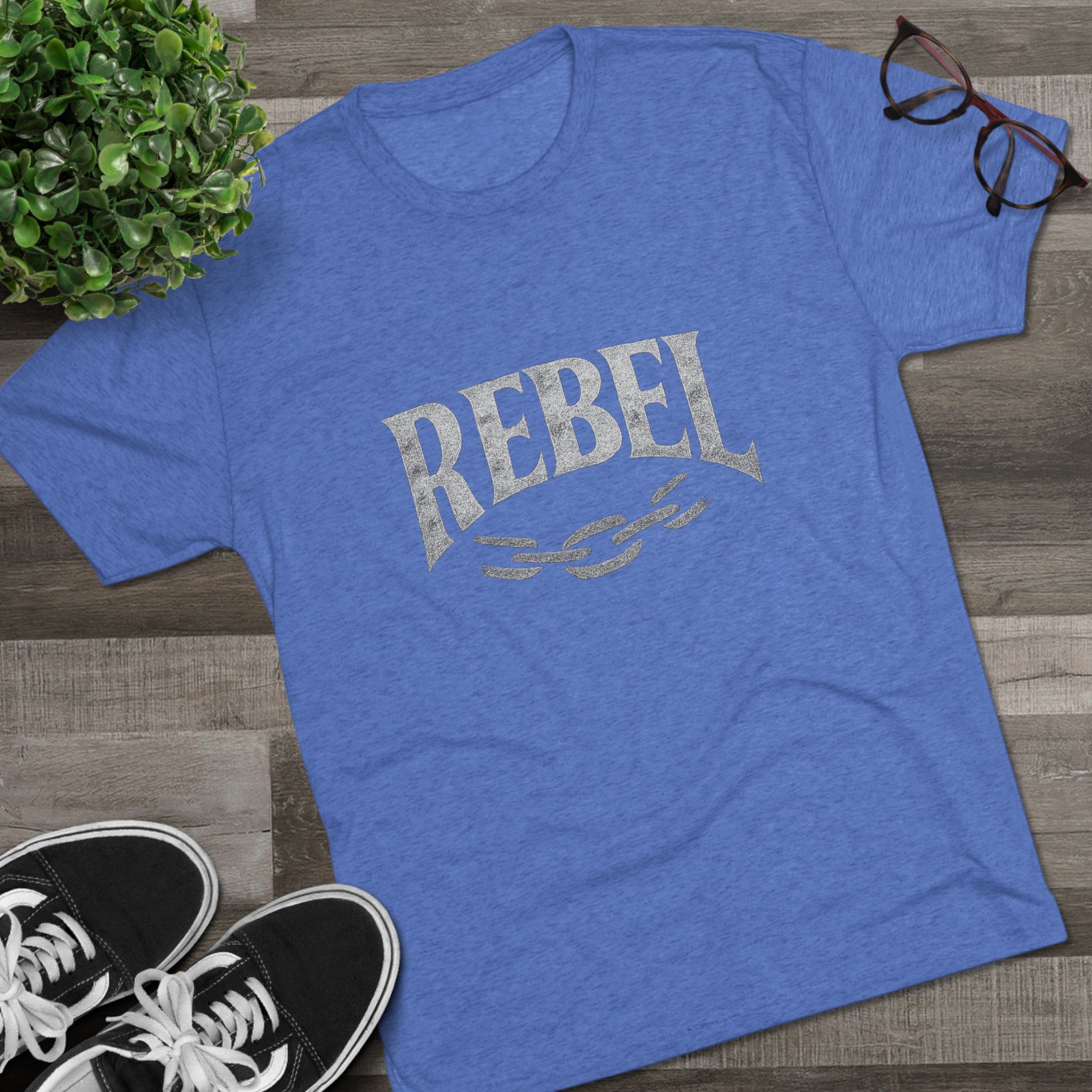 Rebel UnisexUnisex Tee Tri-Blend Printed Tee Shirt, Vintage Style Shirt, Graphic Tee for Men and Women, Casual Wear, Gift for Music Lovers, Statement Shirt