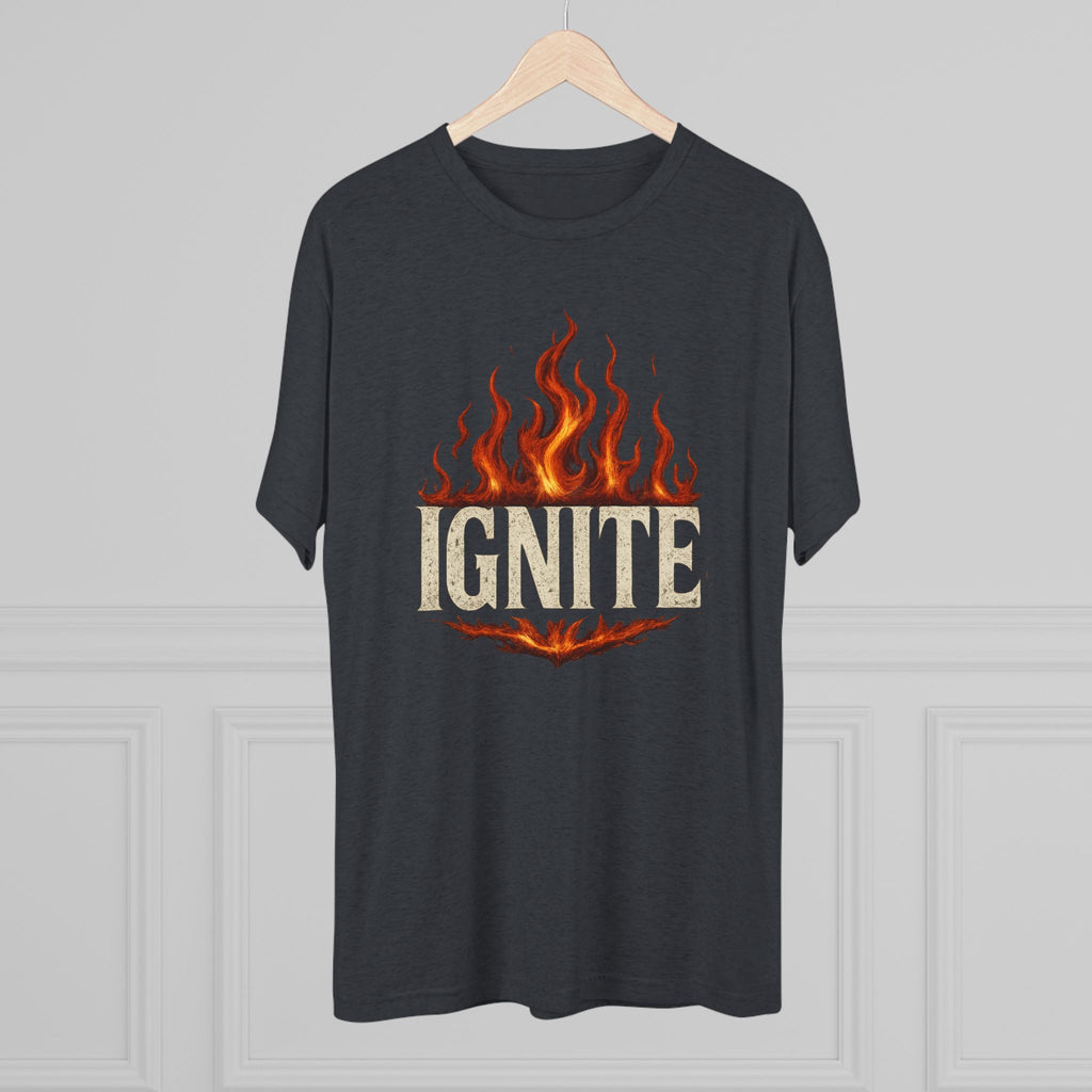 Ignite Fire Design Unisex Tri-Blend Crew Tee, Casual T-Shirt, Graphic Tee, Gift for Fire Lovers, Comfortable Everyday Wear