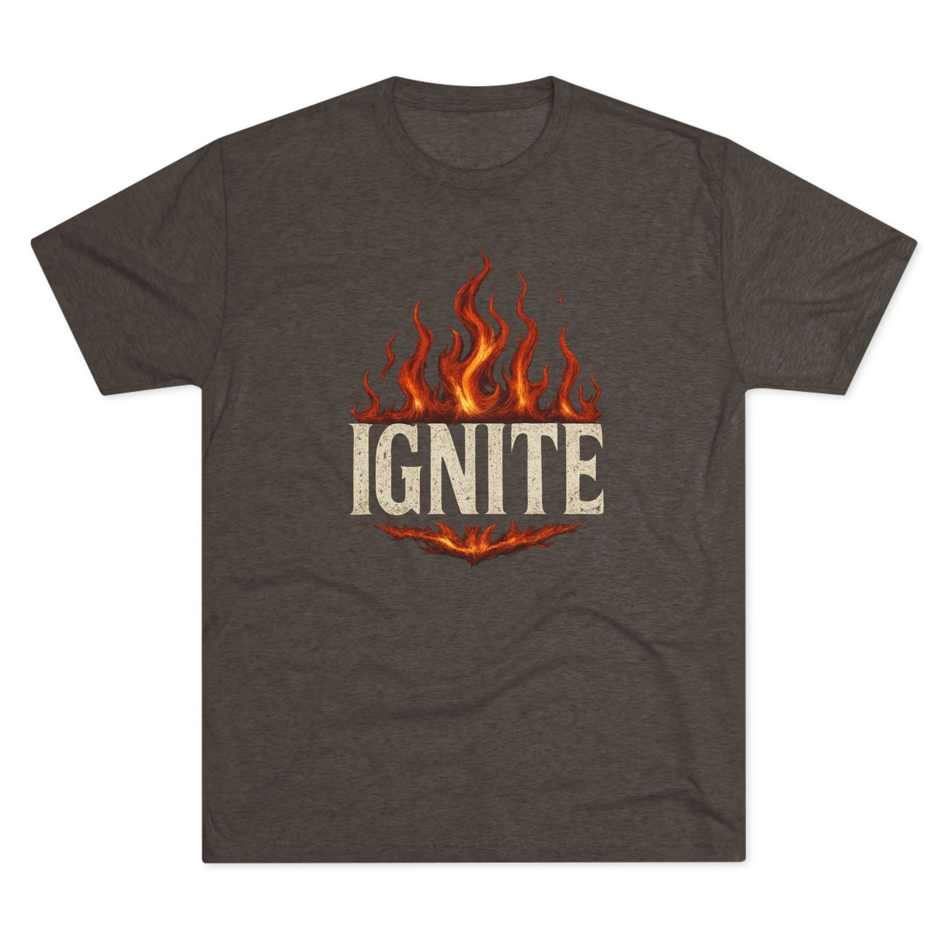 Ignite Fire Design Unisex Tri-Blend Crew Tee, Casual T-Shirt, Graphic Tee, Gift for Fire Lovers, Comfortable Everyday Wear