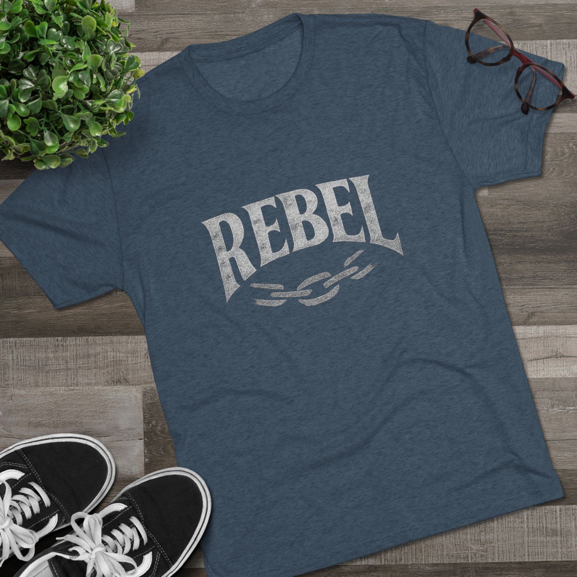 Rebel UnisexUnisex Tee Tri-Blend Printed Tee Shirt, Vintage Style Shirt, Graphic Tee for Men and Women, Casual Wear, Gift for Music Lovers, Statement Shirt