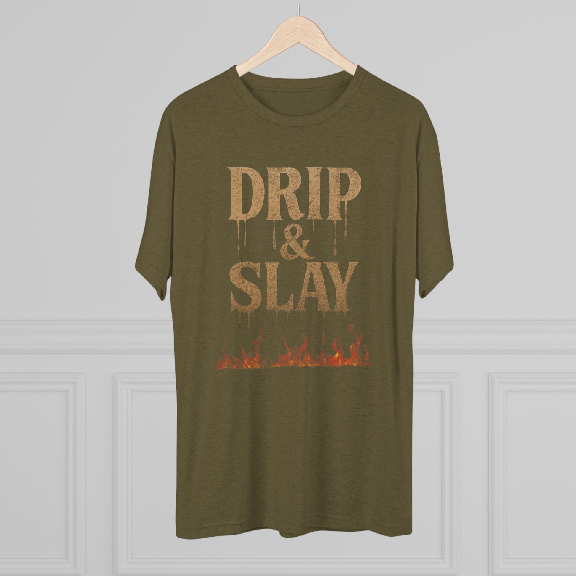 Drip & Slay Fire Unisex Tshirt Crew Printed Tee Shirt - Trendy Style, Graphic Tee, Fashion Statement, Casual Wear, Gift for Her