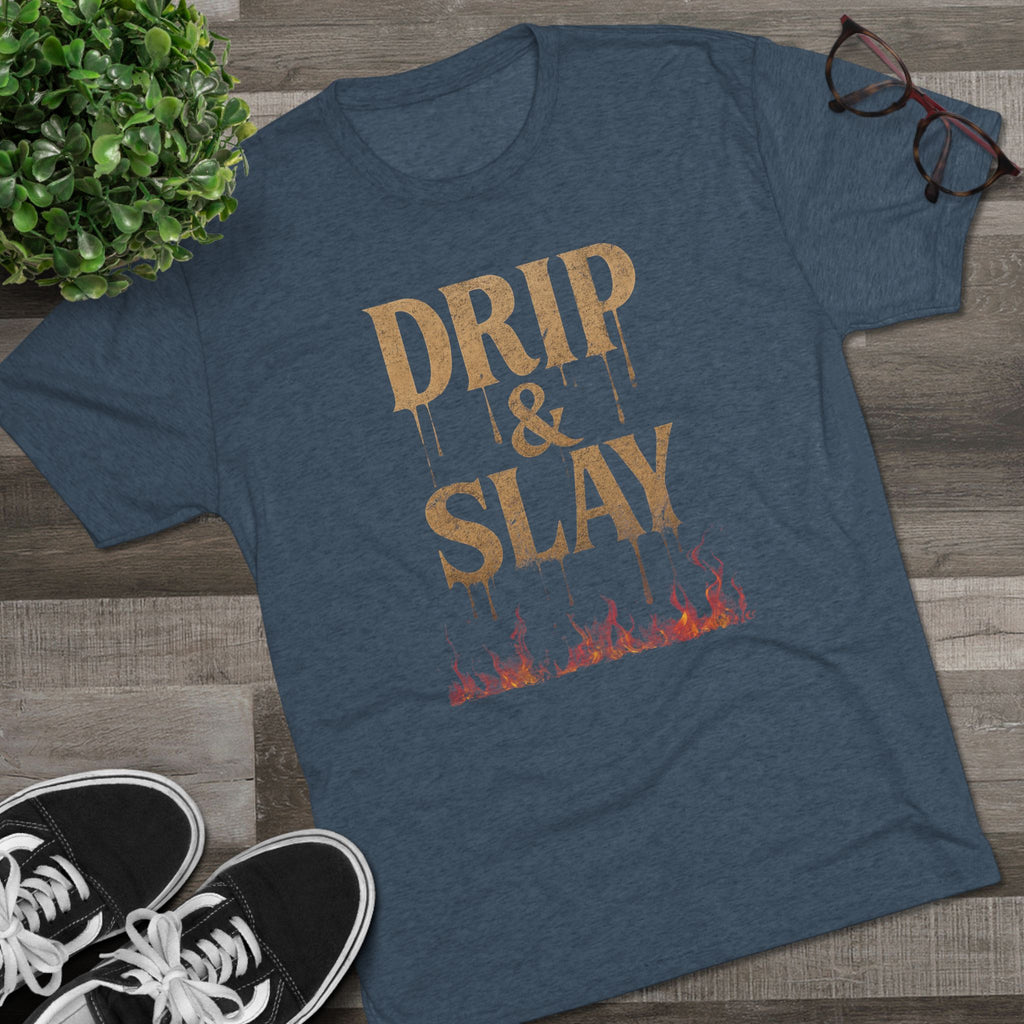 Drip & Slay Fire Unisex Tshirt Crew Printed Tee Shirt - Trendy Style, Graphic Tee, Fashion Statement, Casual Wear, Gift for Her