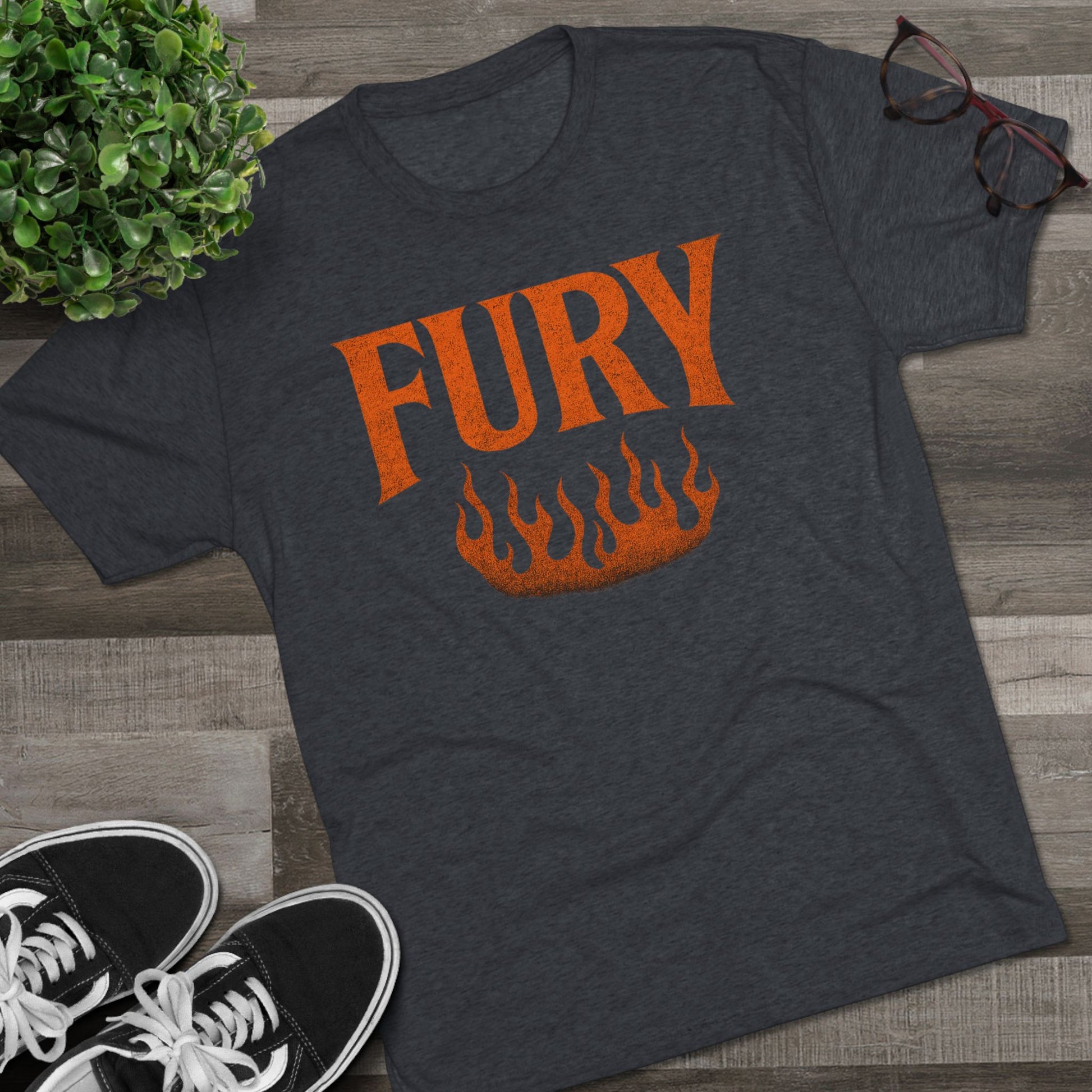 Fury Unisex Tri-Blend Crew Tee, Graphic Tee, Casual Wear, Gift for Him, T-Shirt for Friends, Summer Style, Everyday Comfort