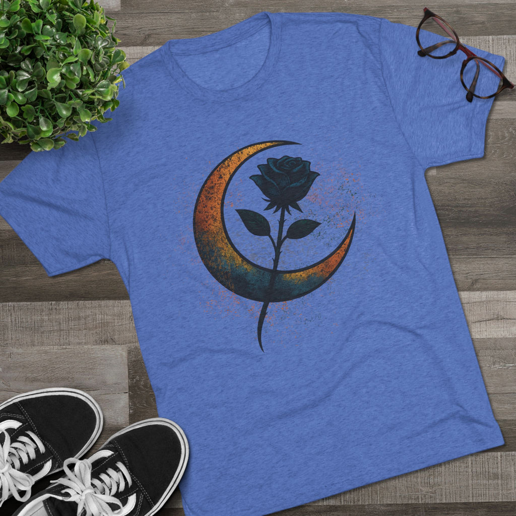 Moonlit Rebellion Unisex Tri-Blend Crew Tee Graphic Printed Tee Shirt