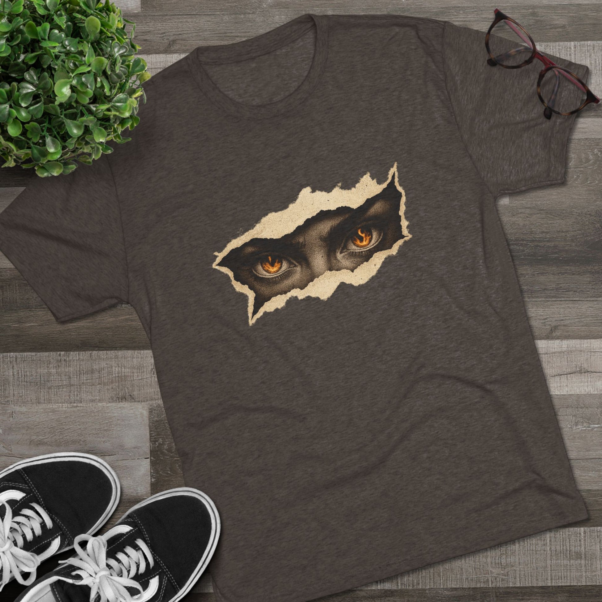 Mystical Eyes Unisex Tshirt Crew Printed Tee Shirt - Unique Graphic T-Shirt, Casual Wear, Gift for Animal Lovers, Everyday Style, Eye-Catching Design