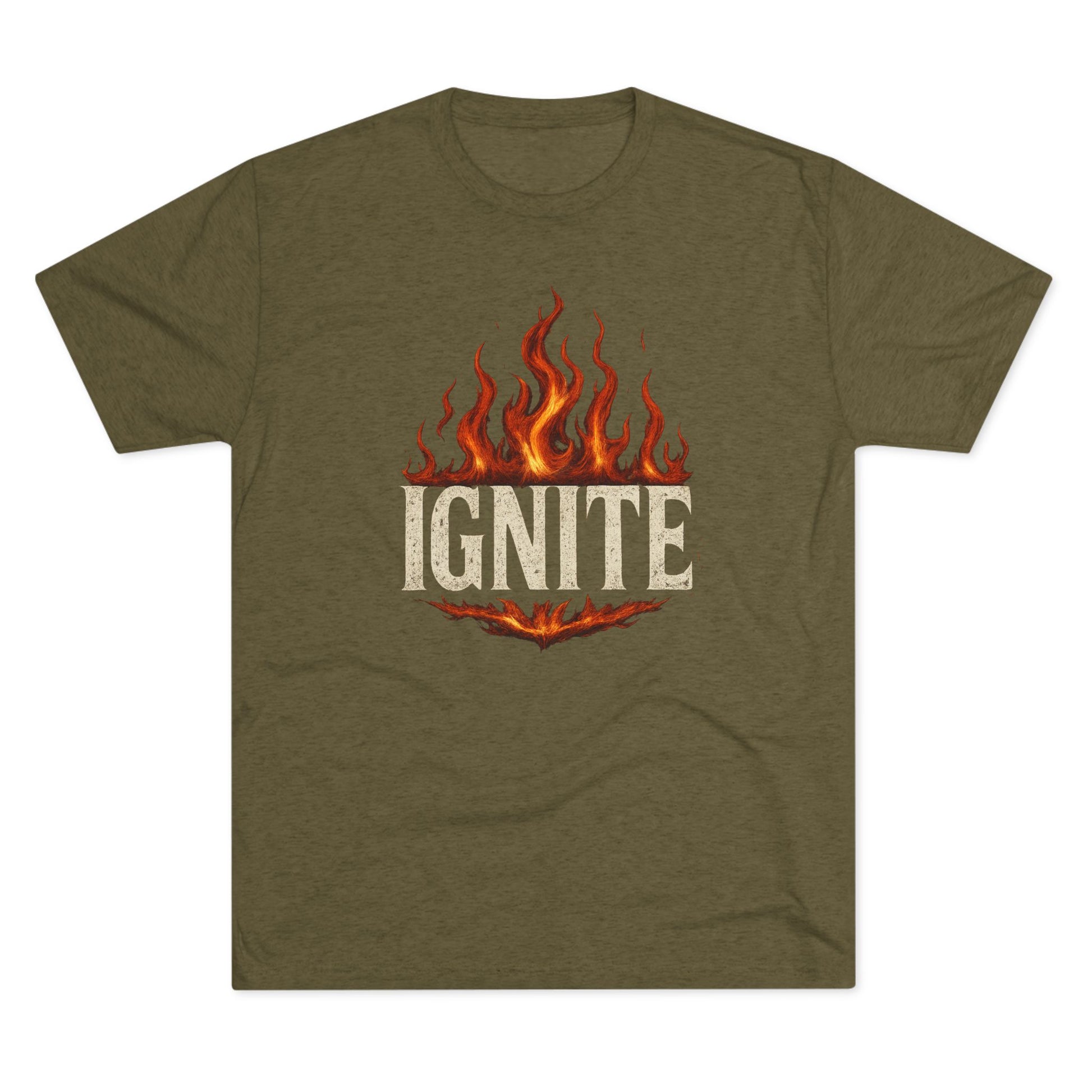 Ignite Fire Design Unisex Tri-Blend Crew Tee, Casual T-Shirt, Graphic Tee, Gift for Fire Lovers, Comfortable Everyday Wear