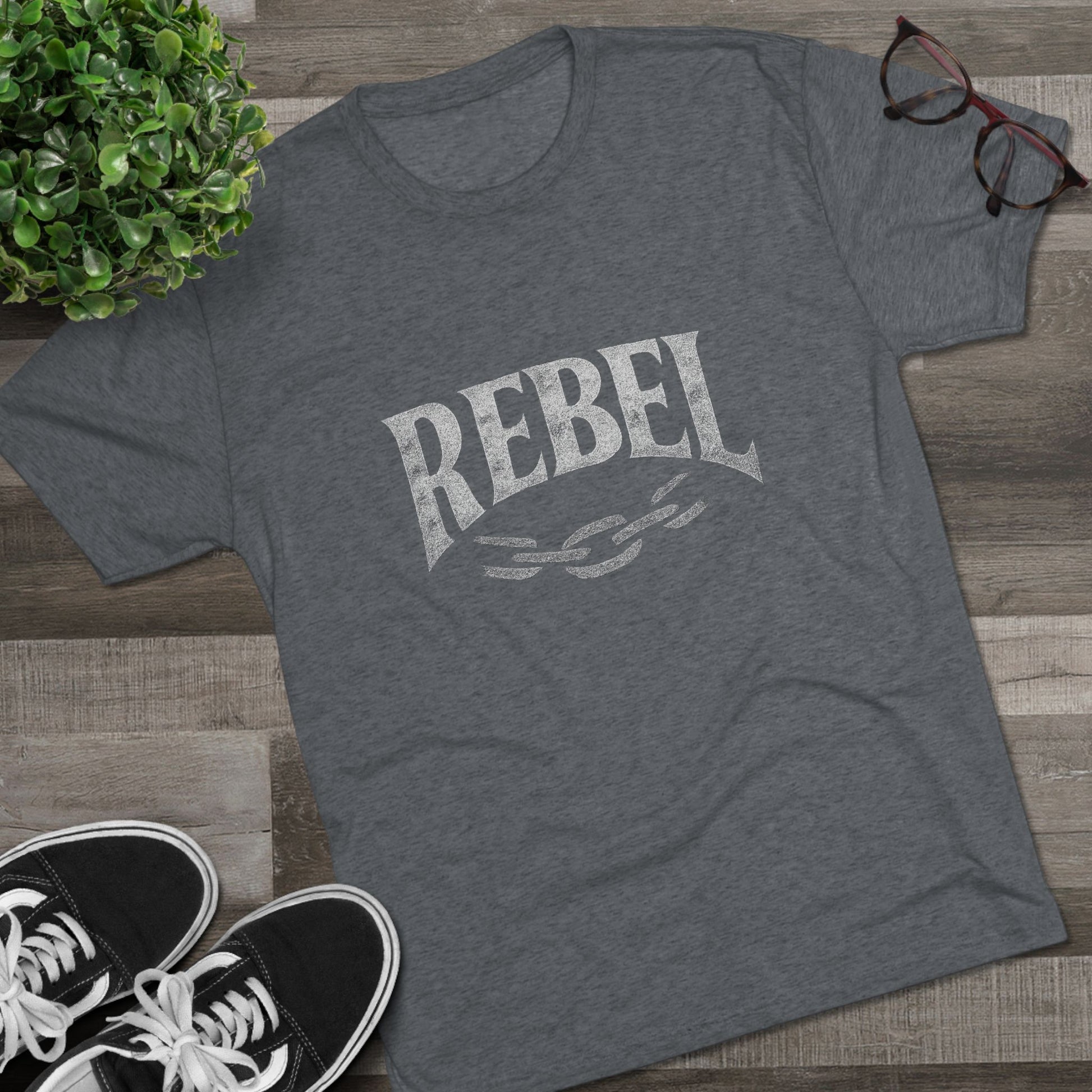 Rebel UnisexUnisex Tee Tri-Blend Printed Tee Shirt, Vintage Style Shirt, Graphic Tee for Men and Women, Casual Wear, Gift for Music Lovers, Statement Shirt