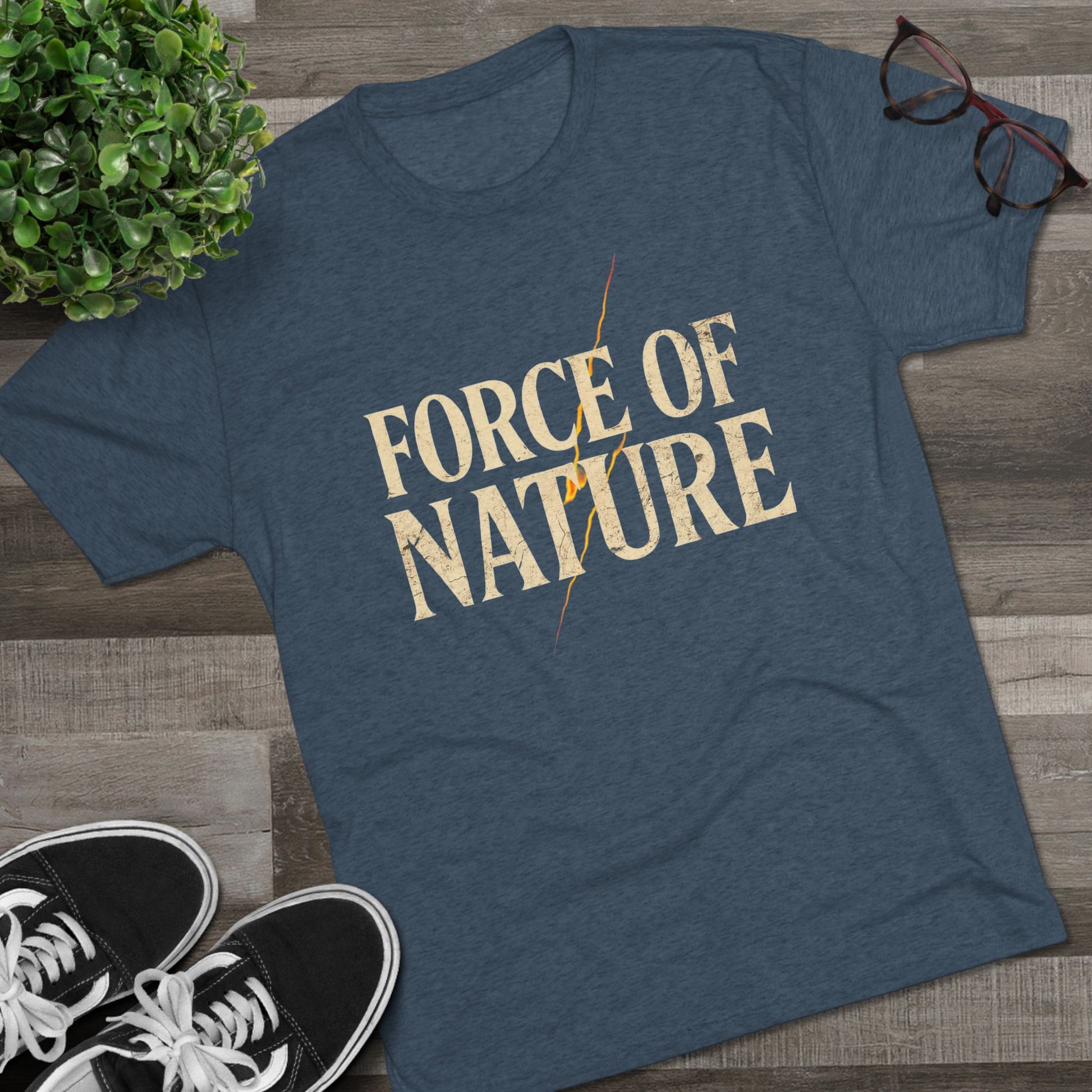 Force of Nature Lighting Bolt Unisex Crew Tee | Eco-Friendly Shirt, Nature Lover Gift, Casual Tee, Outdoor Adventure Wear, Inspirational Apparel