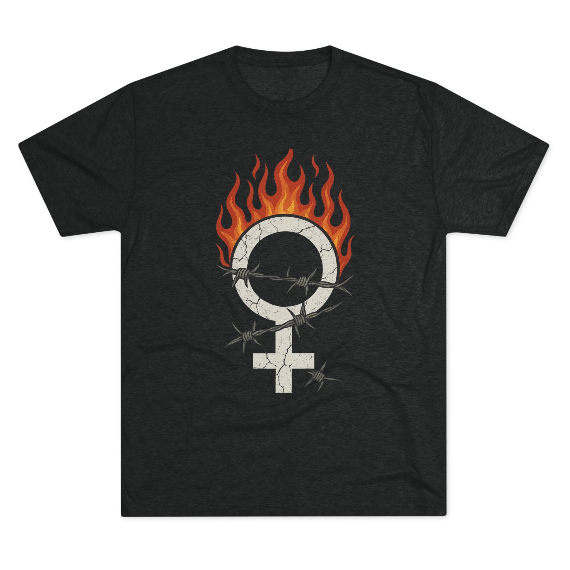 Unleashed Power Women’s Empowerment Graphic Tee – Grunge UNISEX Rebel Aesthetic Bold Feminist Flame Crew Tee, Unisex Shirt, Gender Equality Apparel, Women's Empowerment Gift, Statement T-Shirt, Activism Fashion