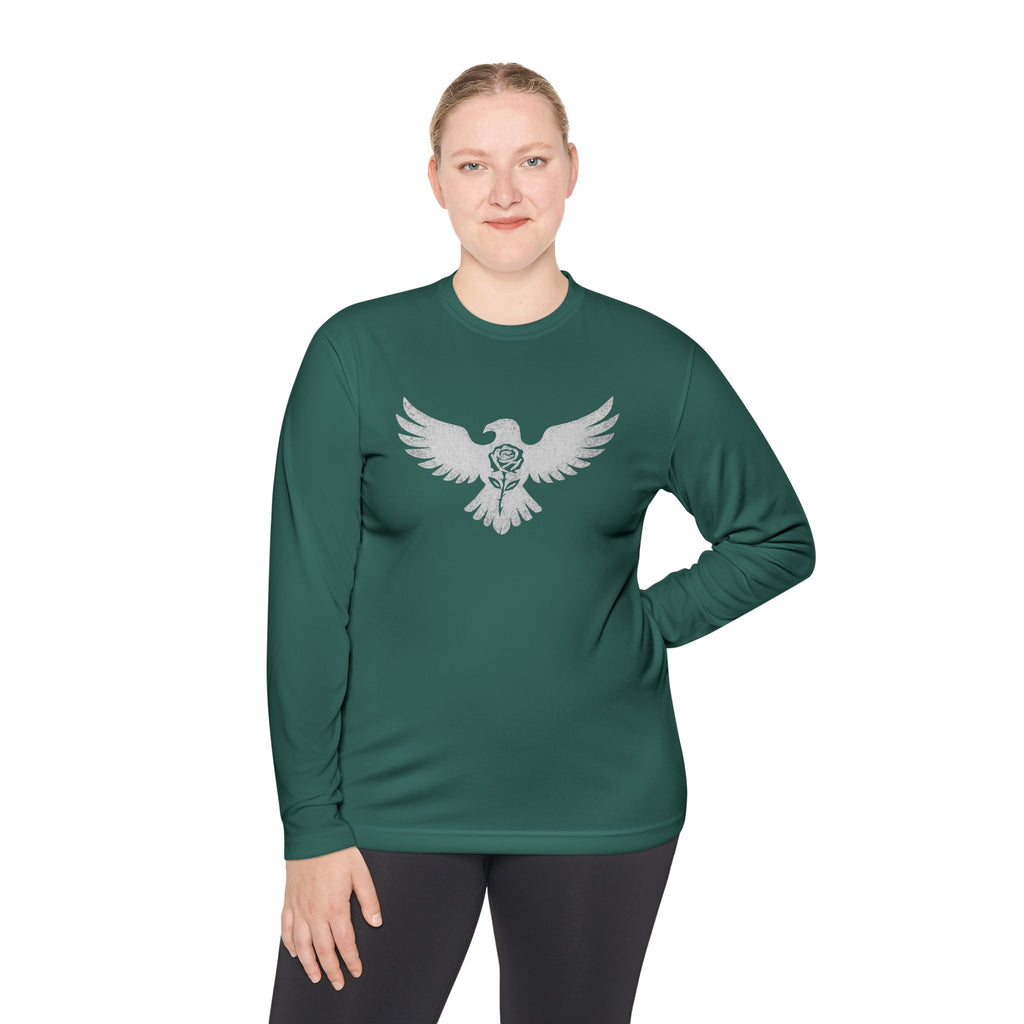 Break Free Empire Phoenix Rose Lightweight Long Sleeve Tee with Eagle Design | Perfect for Nature Lovers, Gifts, Casual Wear, Hiking, and Outdoor Activities