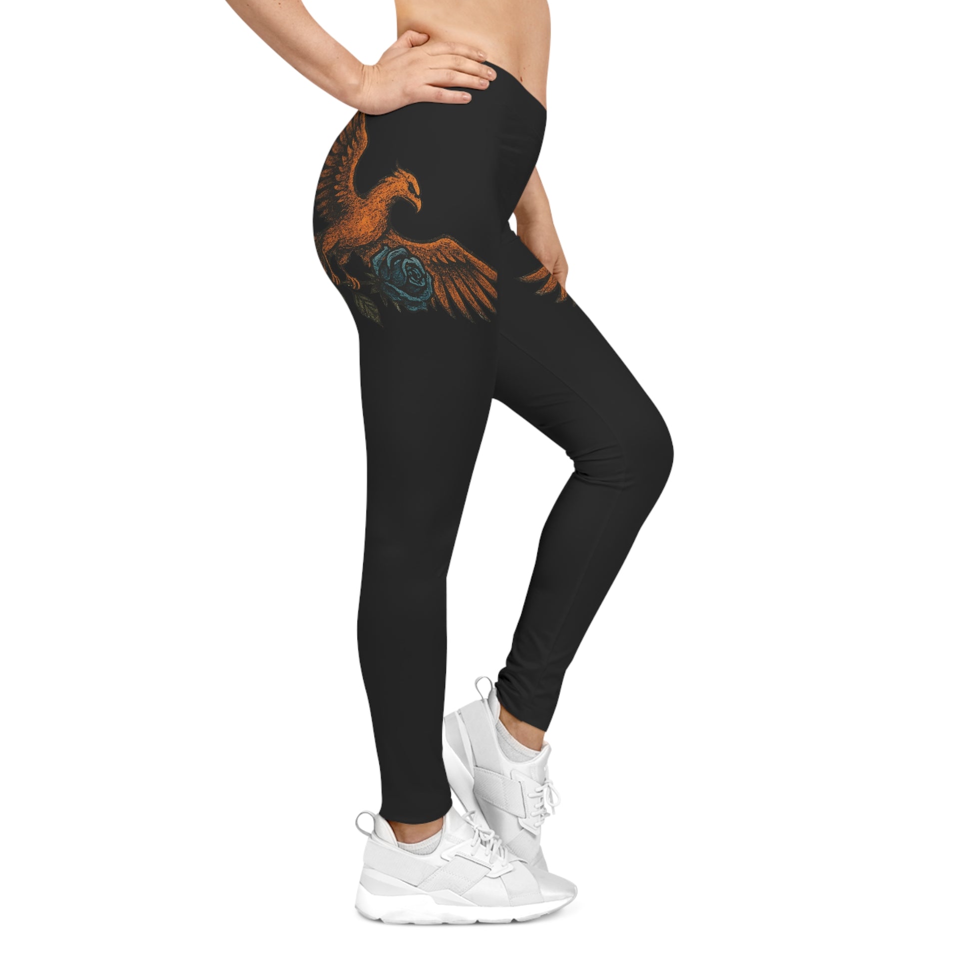 Holding the Impossible Phoenix Wings Stretchy Leggings | Comfortable Activewear, Yoga Pants, Gym Leggings, High-Waisted Tights, Fitness Gifts