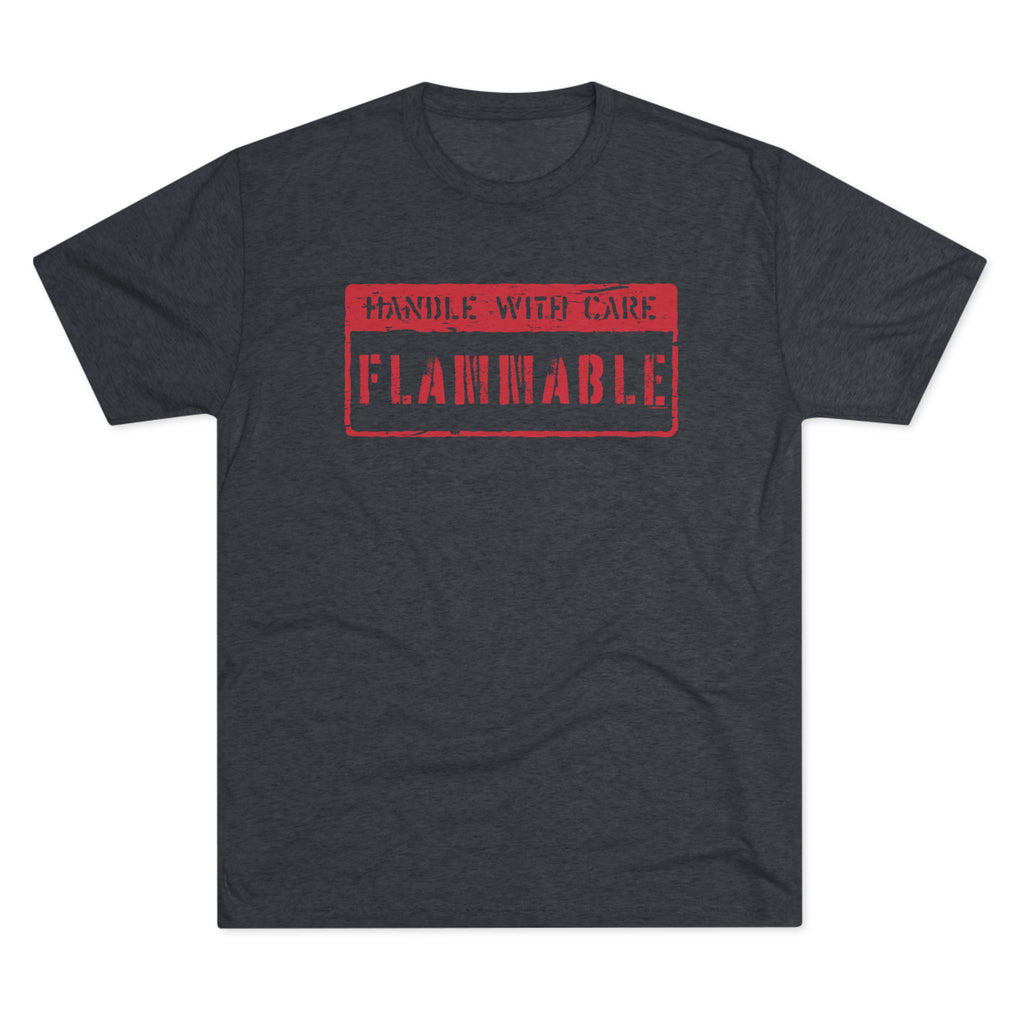 Handle with Care Flammable Phoenix Tee - Unisex Tri-Blend Crew Shirt, Fire Symbol T-Shirt, Graphic Tee, Casual Wear, Unique Gift for Fire Lovers