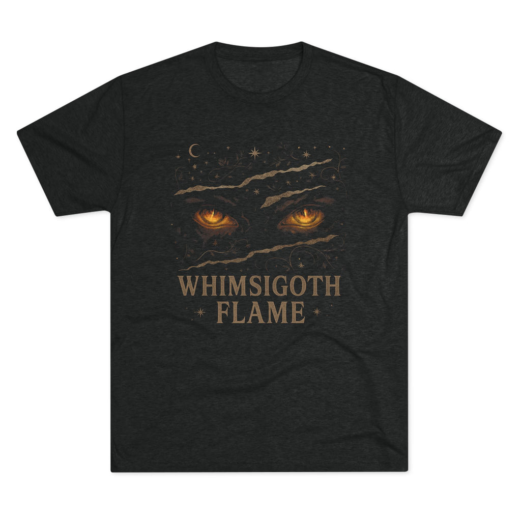 Whimsigoth Flame Crew Tee - Unisex Tri-Blend Shirt, Casual Wear, Gift for Gothy Friends, Alternative Fashion, Unique Graphic Tee