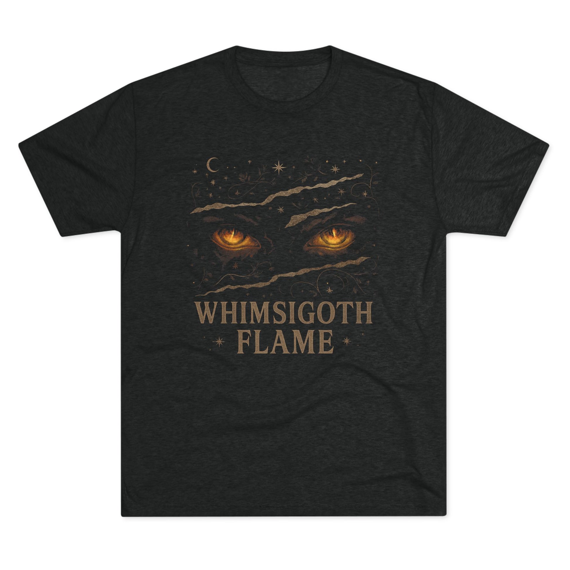Whimsigoth Flame Crew Tee - Unisex Tri-Blend Shirt, Casual Wear, Gift for Gothy Friends, Alternative Fashion, Unique Graphic Tee