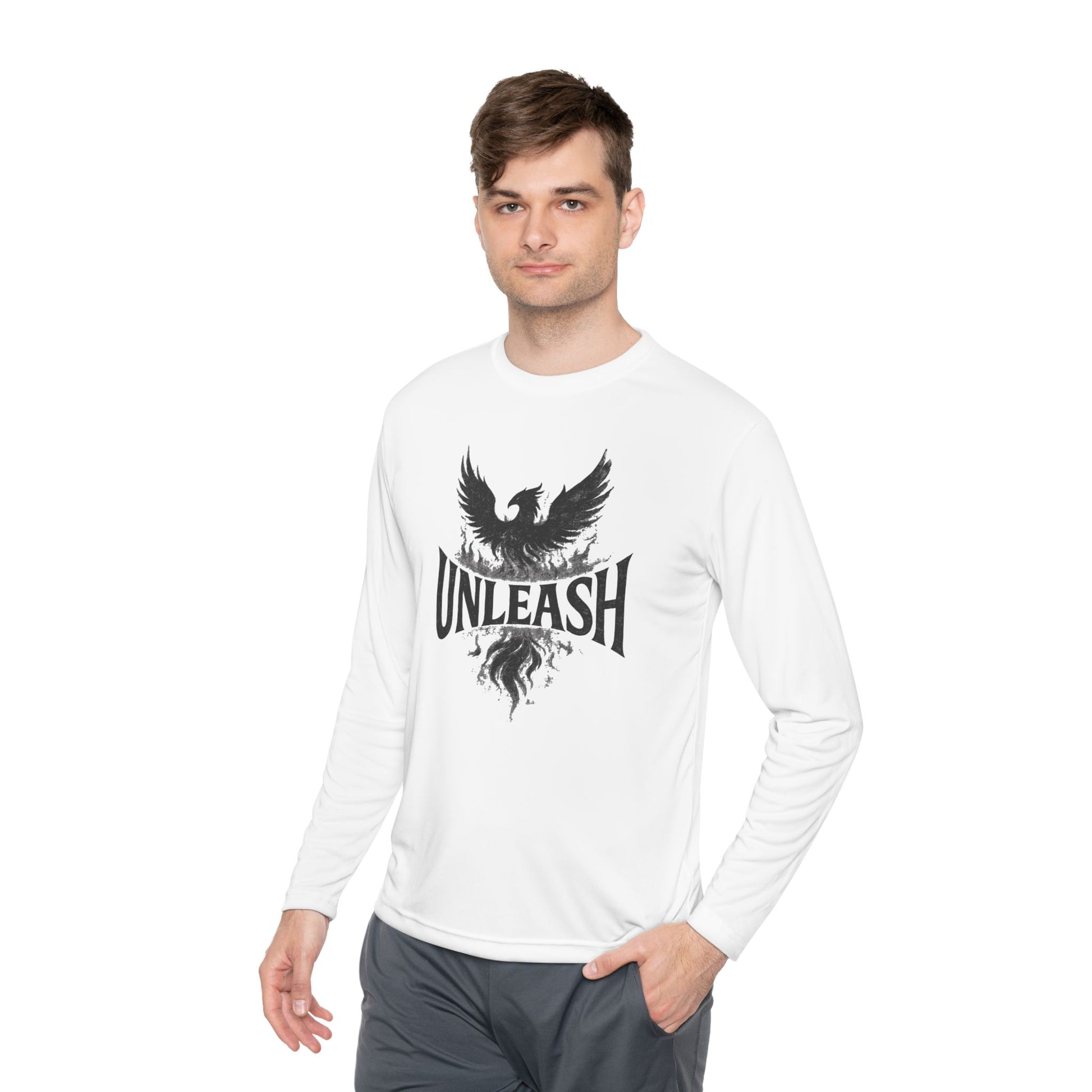 Unleash Your Spirit Long Sleeve Tee, Motivational T-Shirt, Gift for Fitness Lovers, Cool Relaxed Top, Unisex Casual Wear