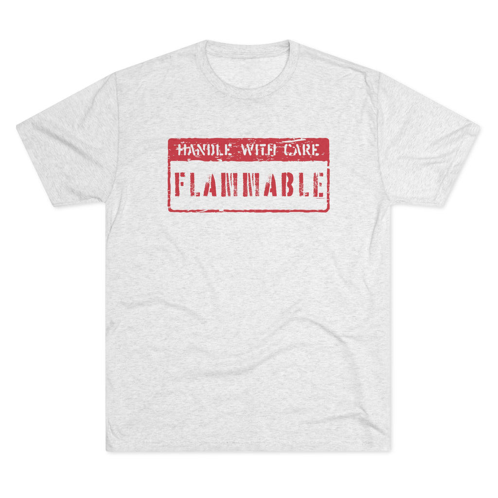 Handle with Care Flammable Phoenix Tee - Unisex Tri-Blend Crew Shirt, Fire Symbol T-Shirt, Graphic Tee, Casual Wear, Unique Gift for Fire Lovers