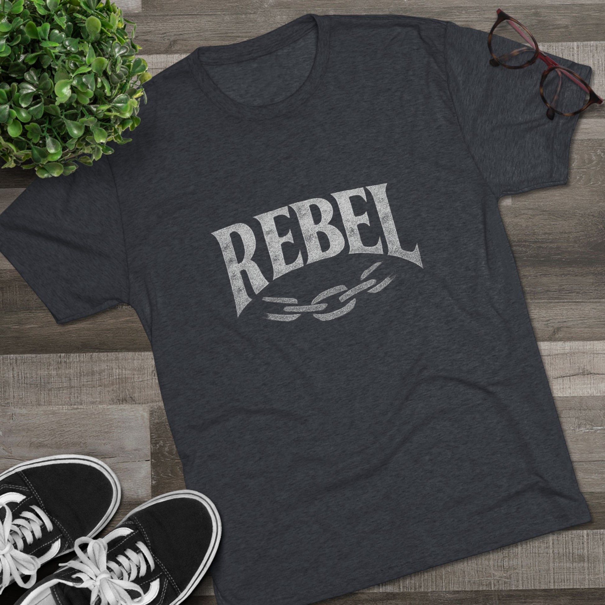 Rebel UnisexUnisex Tee Tri-Blend Printed Tee Shirt, Vintage Style Shirt, Graphic Tee for Men and Women, Casual Wear, Gift for Music Lovers, Statement Shirt
