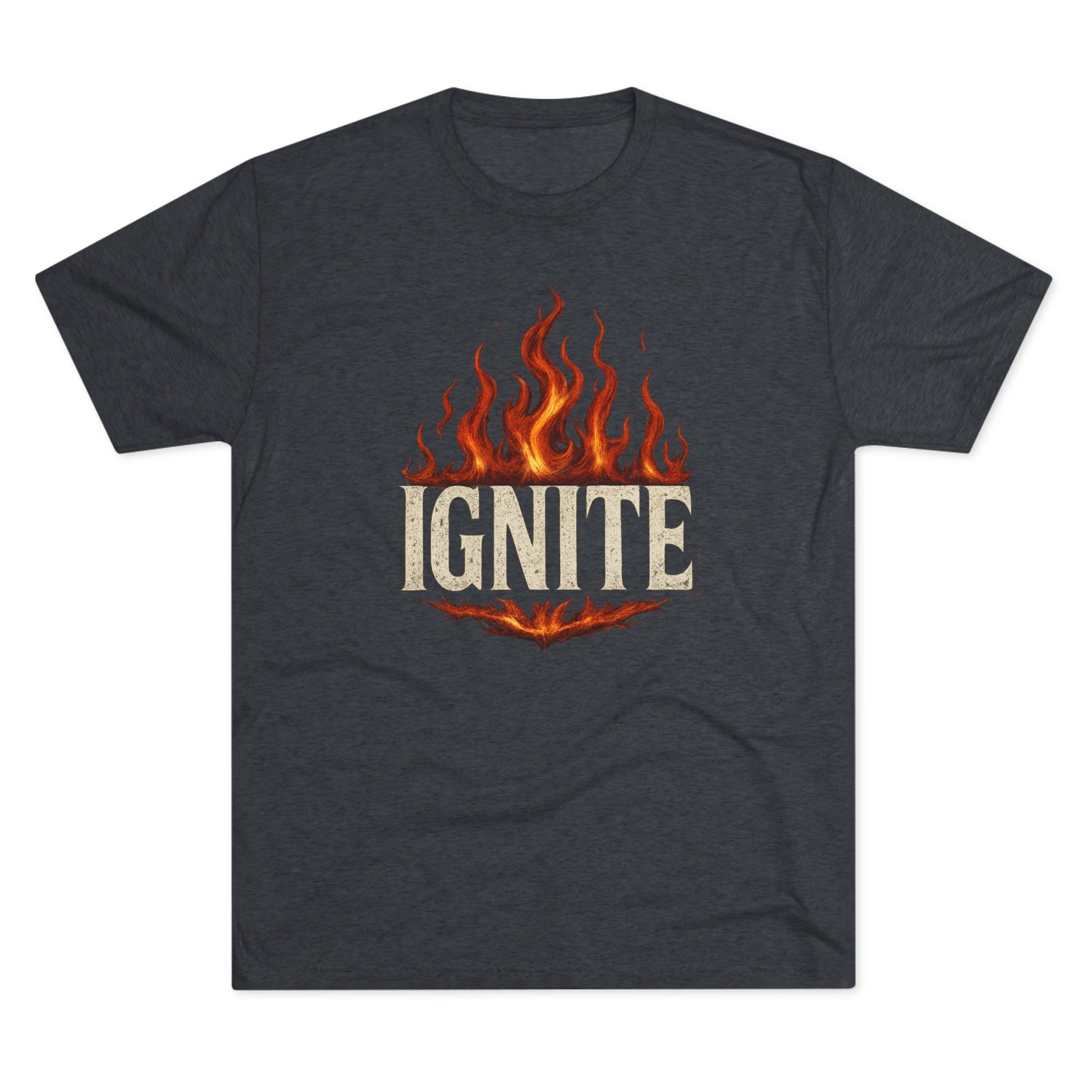 Ignite Fire Design Unisex Tri-Blend Crew Tee, Casual T-Shirt, Graphic Tee, Gift for Fire Lovers, Comfortable Everyday Wear
