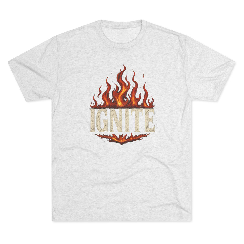 Ignite Fire Design Unisex Tri-Blend Crew Tee, Casual T-Shirt, Graphic Tee, Gift for Fire Lovers, Comfortable Everyday Wear