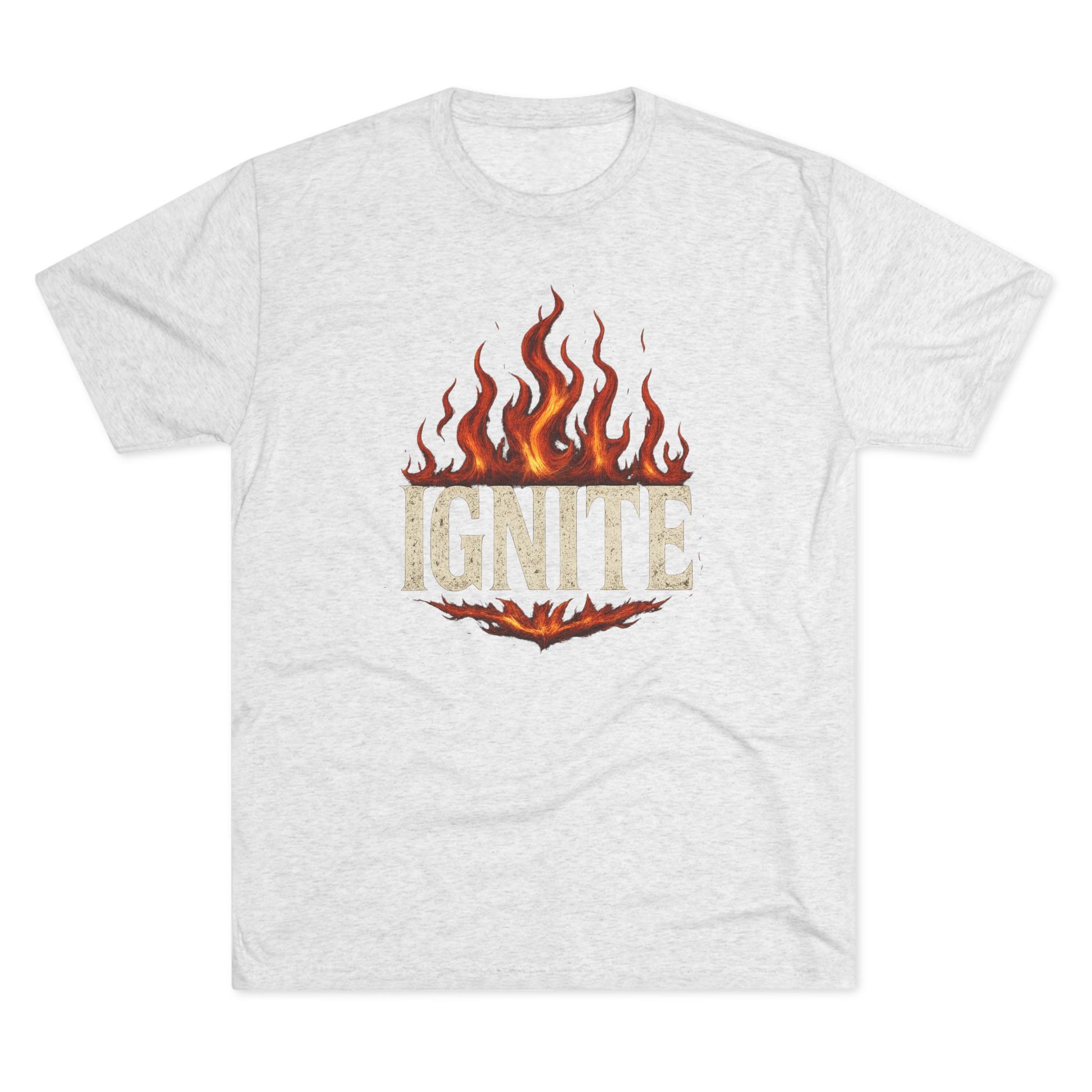 Ignite Fire Design Unisex Tri-Blend Crew Tee, Casual T-Shirt, Graphic Tee, Gift for Fire Lovers, Comfortable Everyday Wear