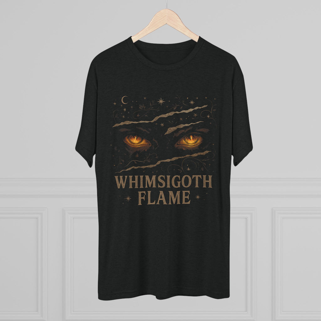 Whimsigoth Flame Crew Tee - Unisex Tri-Blend Shirt, Casual Wear, Gift for Gothy Friends, Alternative Fashion, Unique Graphic Tee