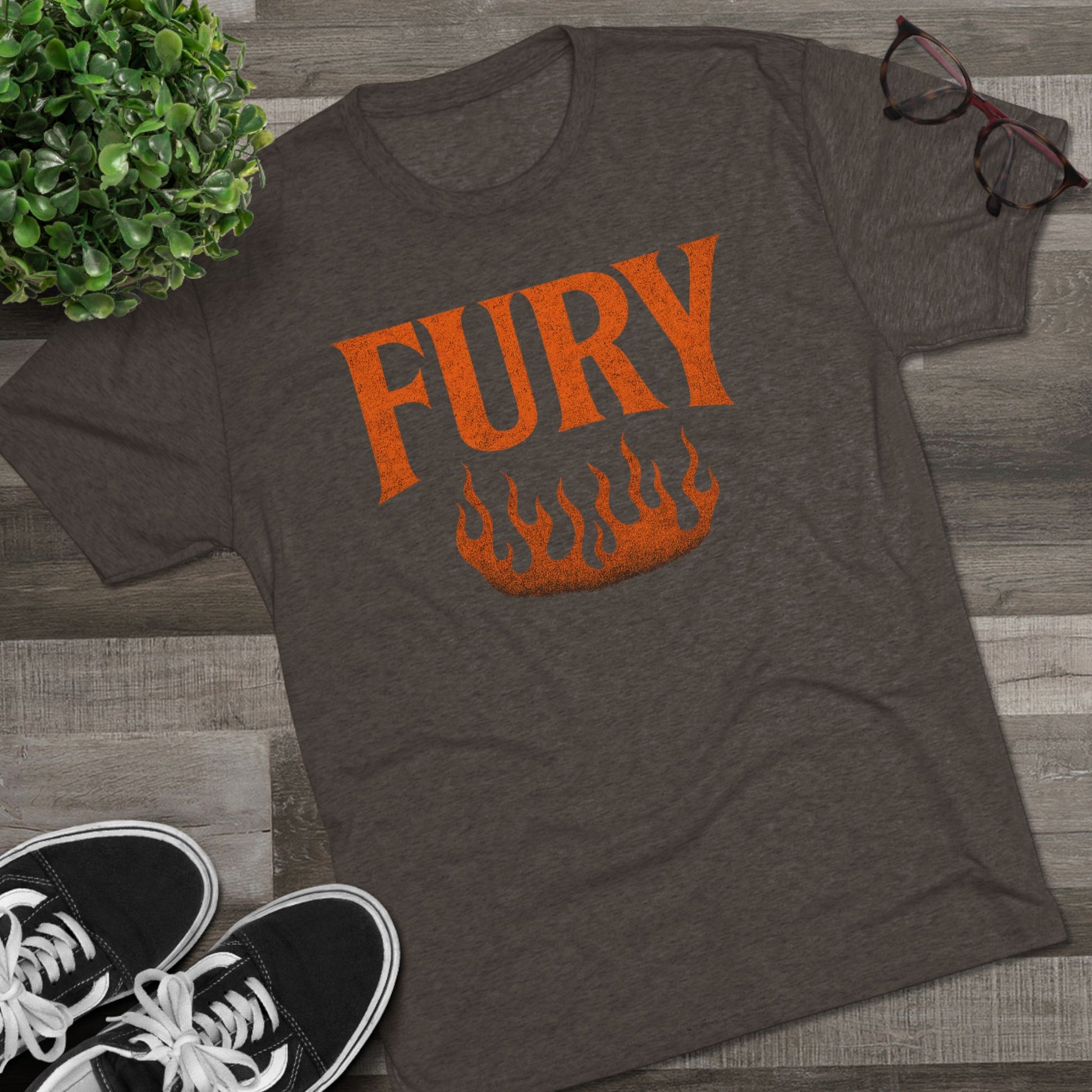 Fury Unisex Tri-Blend Crew Tee, Graphic Tee, Casual Wear, Gift for Him, T-Shirt for Friends, Summer Style, Everyday Comfort