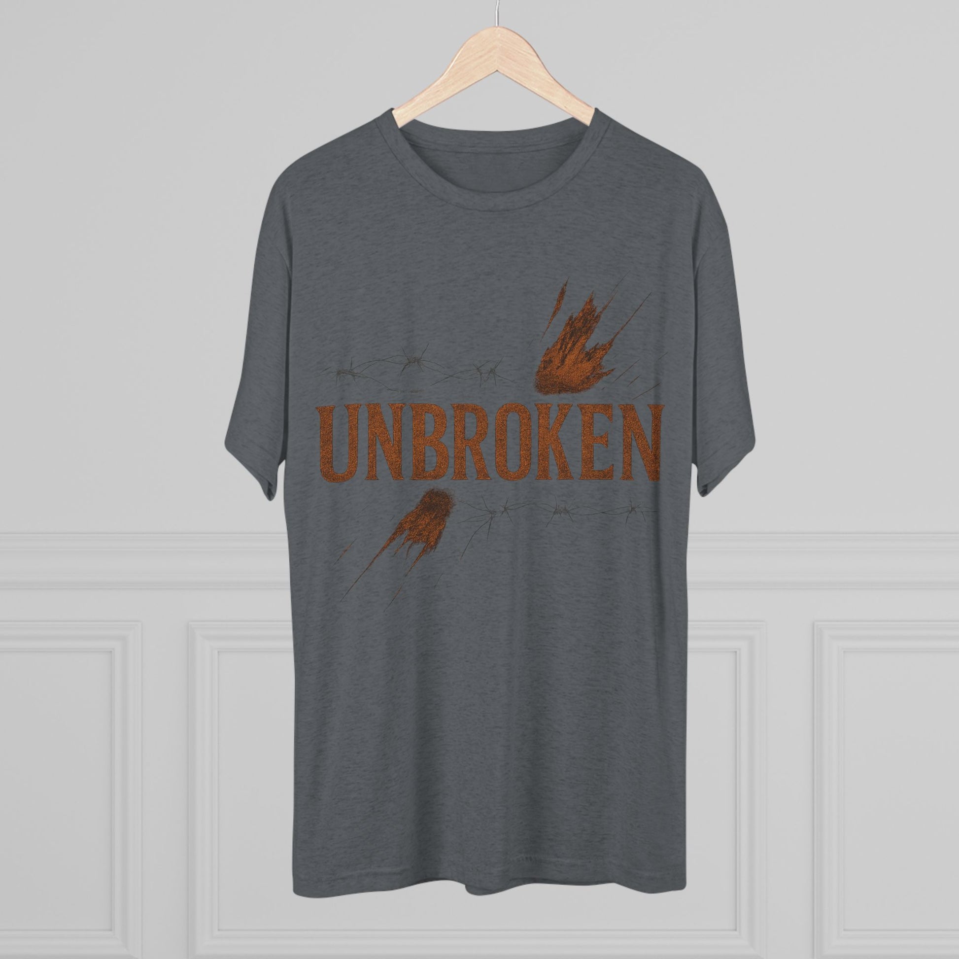 Unbroken Unisex Tri-Blend Crew Tee - 'Unbroken' Inspirational Tee, Motivational Shirt for Fitness Lovers, Casual Wear, Gift for Encouragement