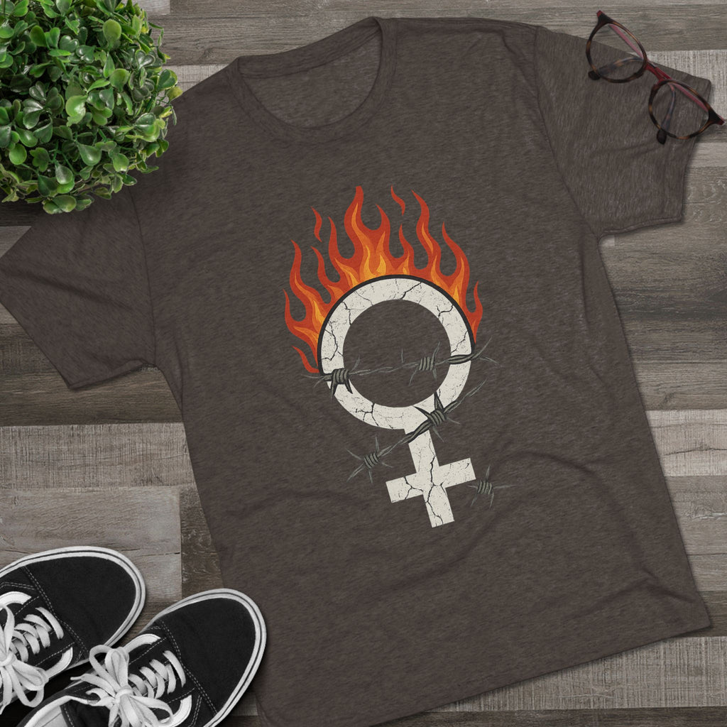 Unleashed Power Women’s Empowerment Graphic Tee – Grunge UNISEX Rebel Aesthetic Bold Feminist Flame Crew Tee, Unisex Shirt, Gender Equality Apparel, Women's Empowerment Gift, Statement T-Shirt, Activism Fashion