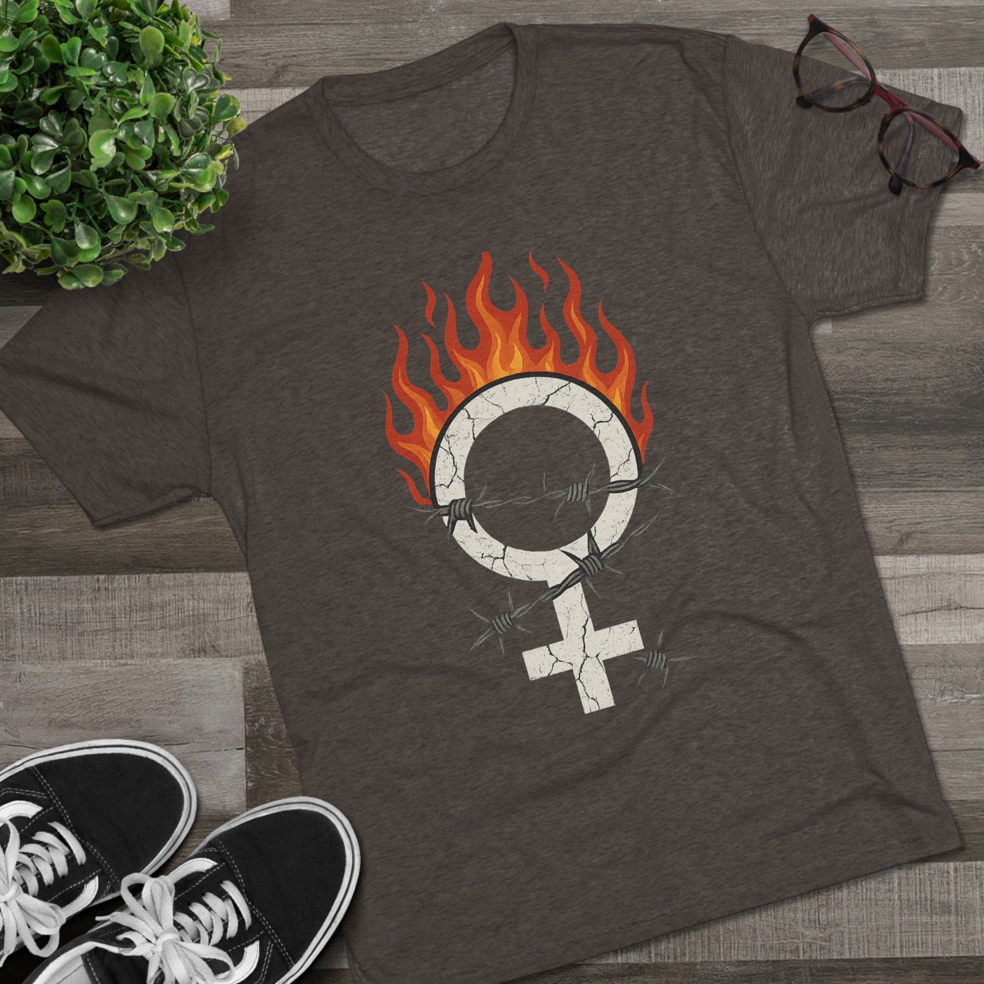 Unleashed Power Women’s Empowerment Graphic Tee – Grunge UNISEX Rebel Aesthetic Bold Feminist Flame Crew Tee, Unisex Shirt, Gender Equality Apparel, Women's Empowerment Gift, Statement T-Shirt, Activism Fashion